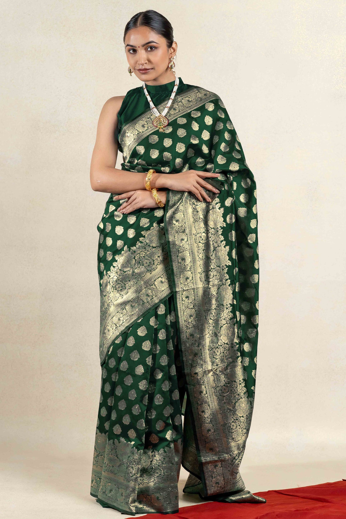 Stunning Silk Blend Saree with Zari Woven Design