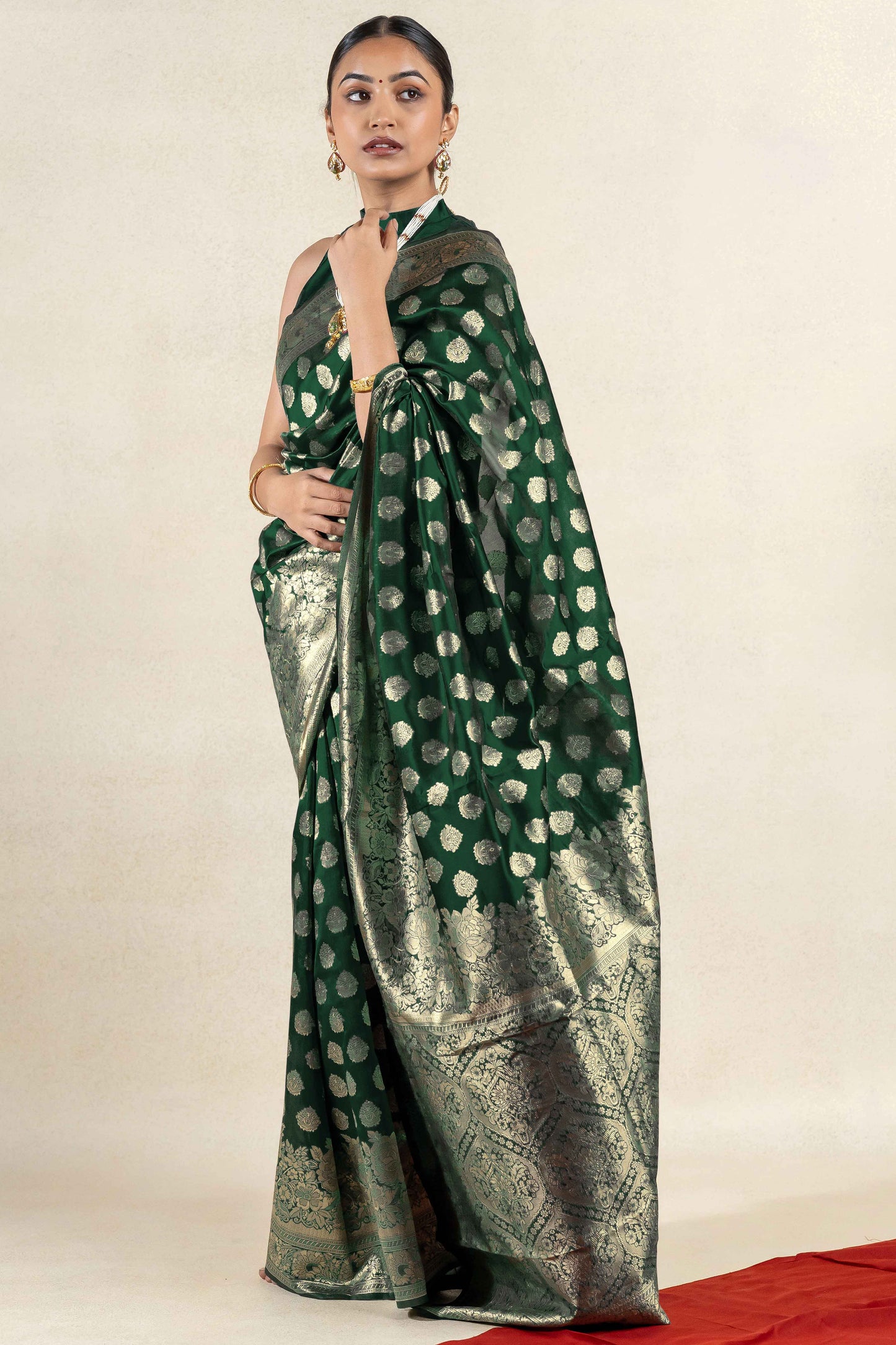 Stunning Silk Blend Saree with Zari Woven Design