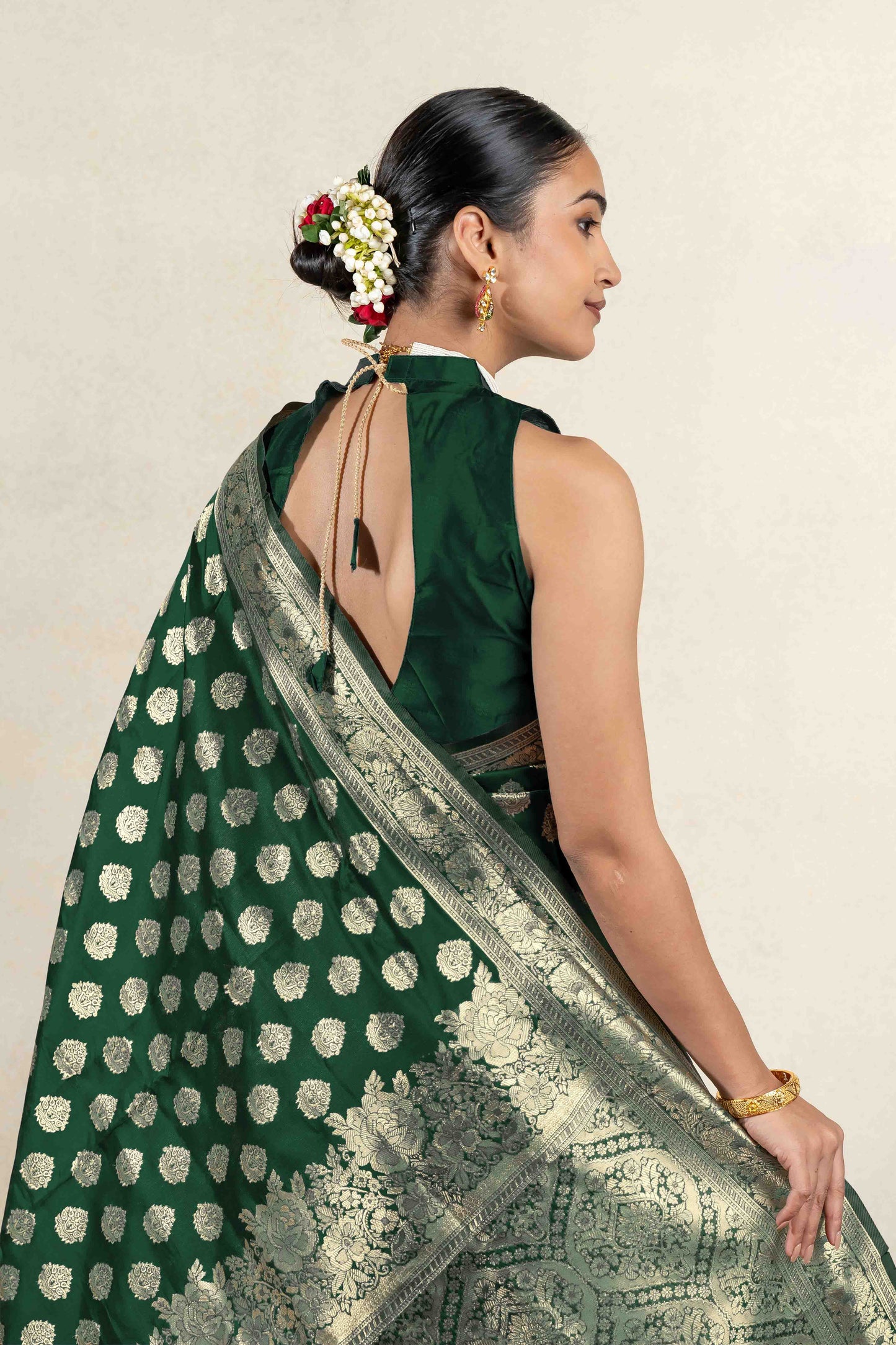 Stunning Silk Blend Saree with Zari Woven Design