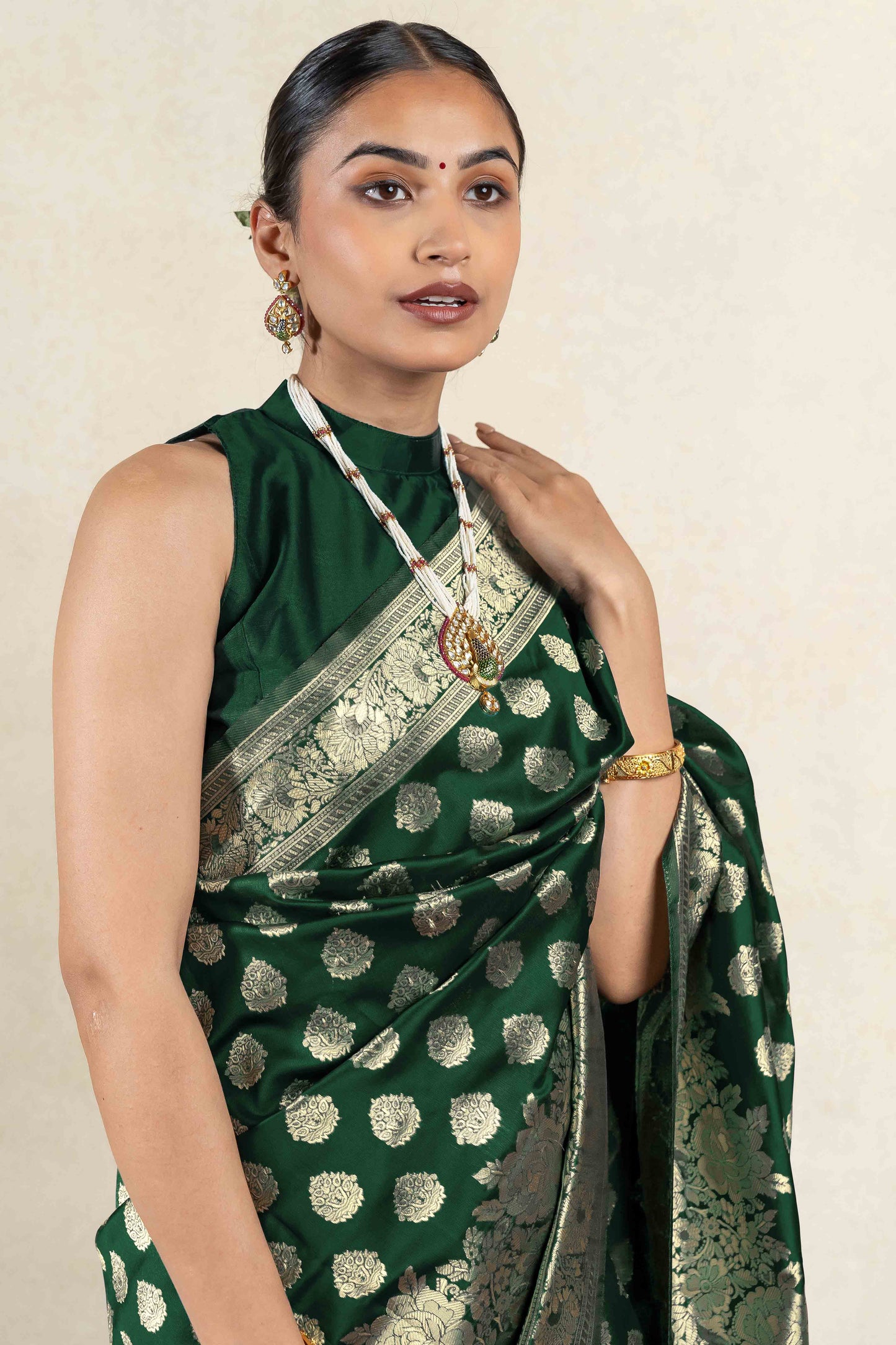 Stunning Silk Blend Saree with Zari Woven Design