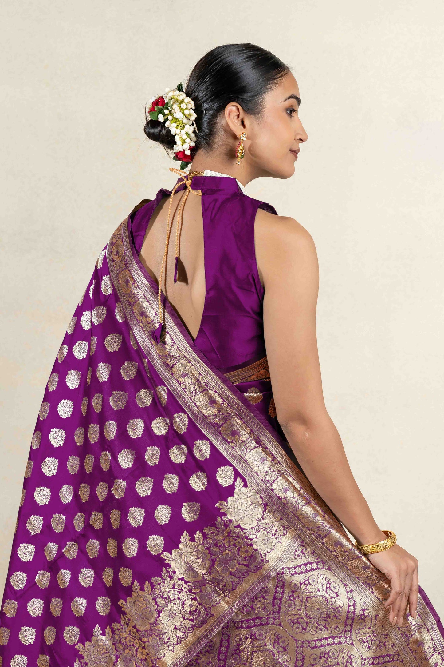Stunning Silk Blend Saree with Zari Woven Design