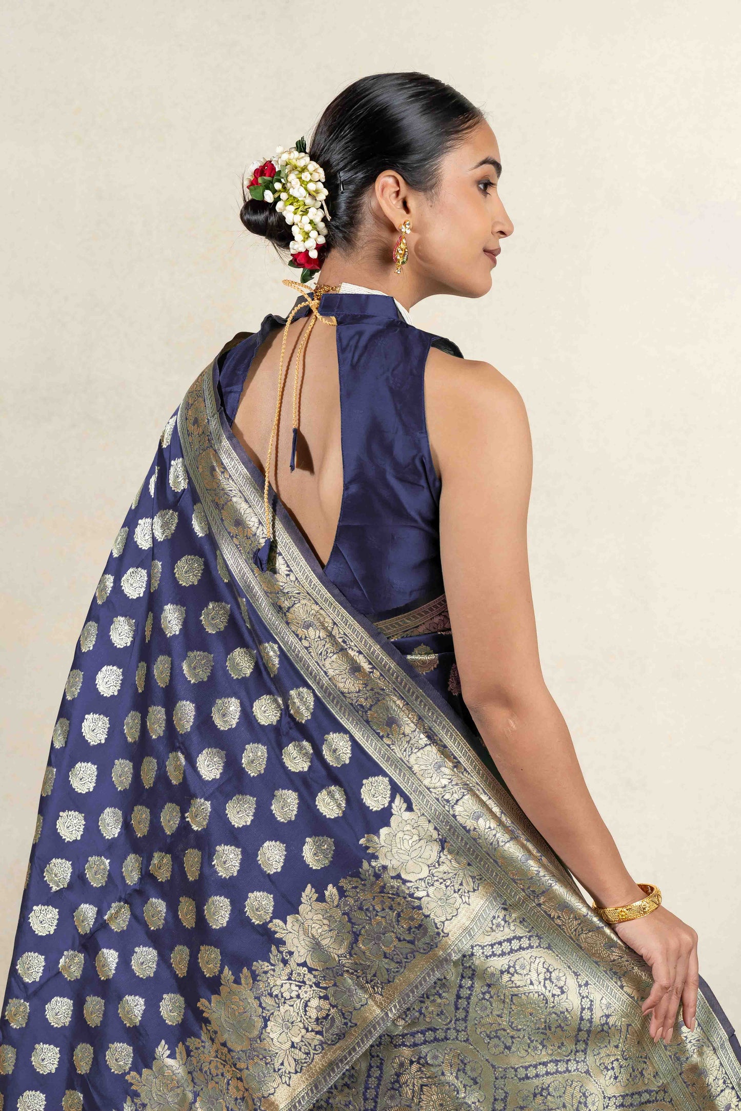 Stunning Silk Blend Saree with Zari Woven Design