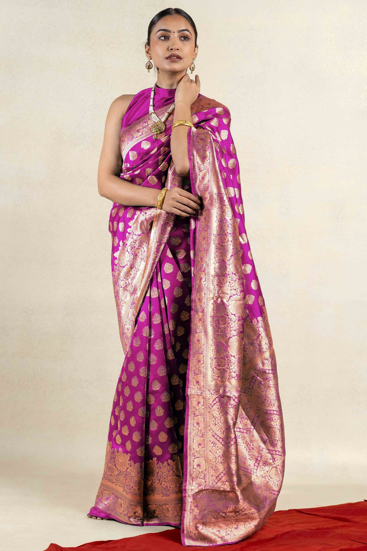 Stunning Silk Blend Saree with Zari Woven Design