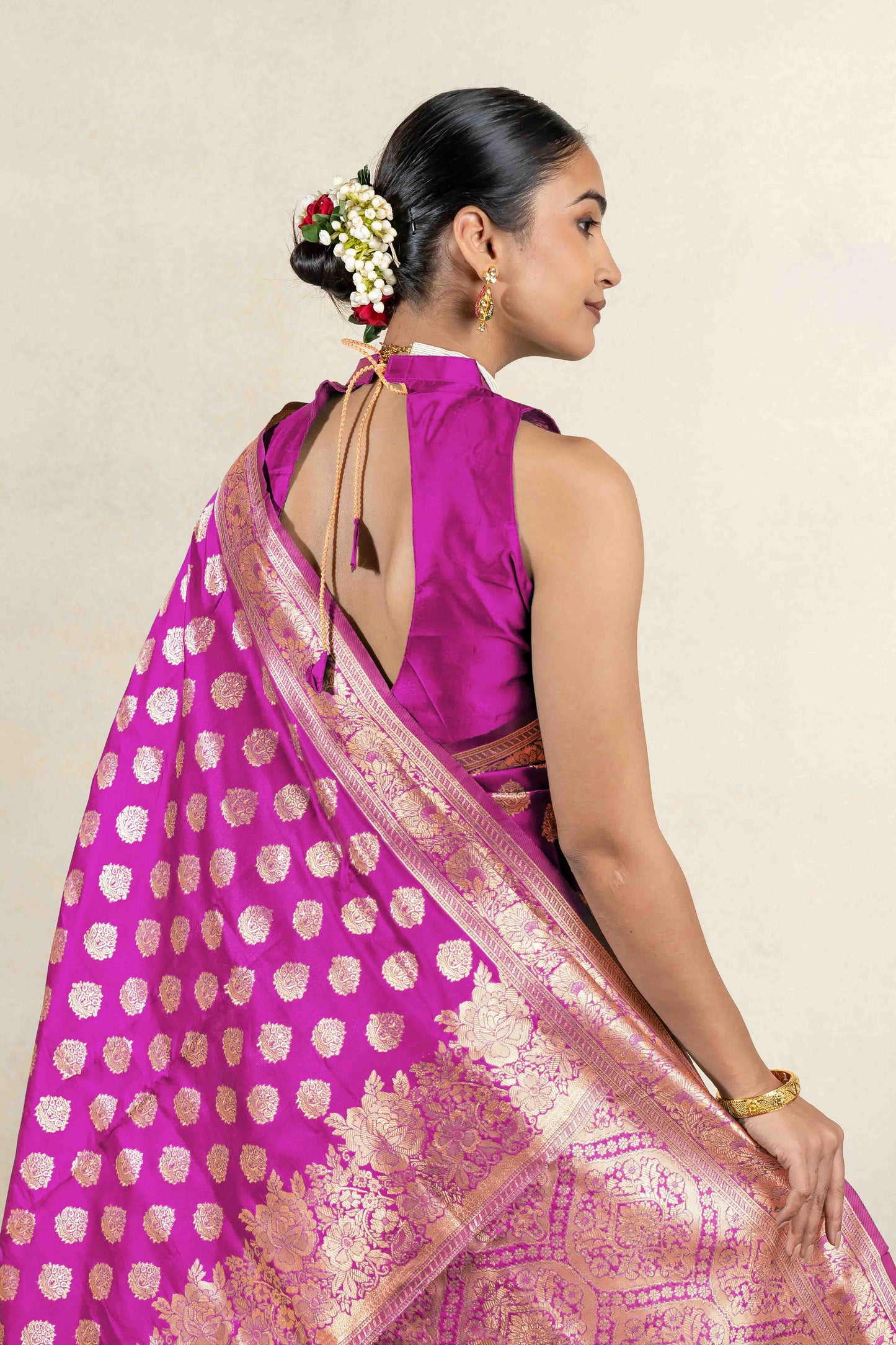 Stunning Silk Blend Saree with Zari Woven Design
