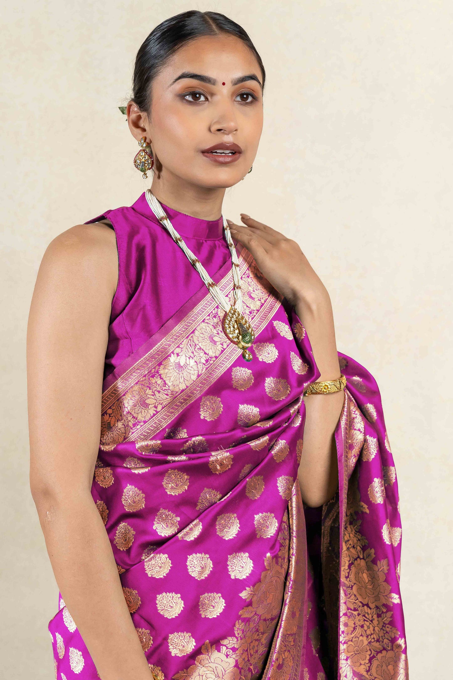 Stunning Silk Blend Saree with Zari Woven Design