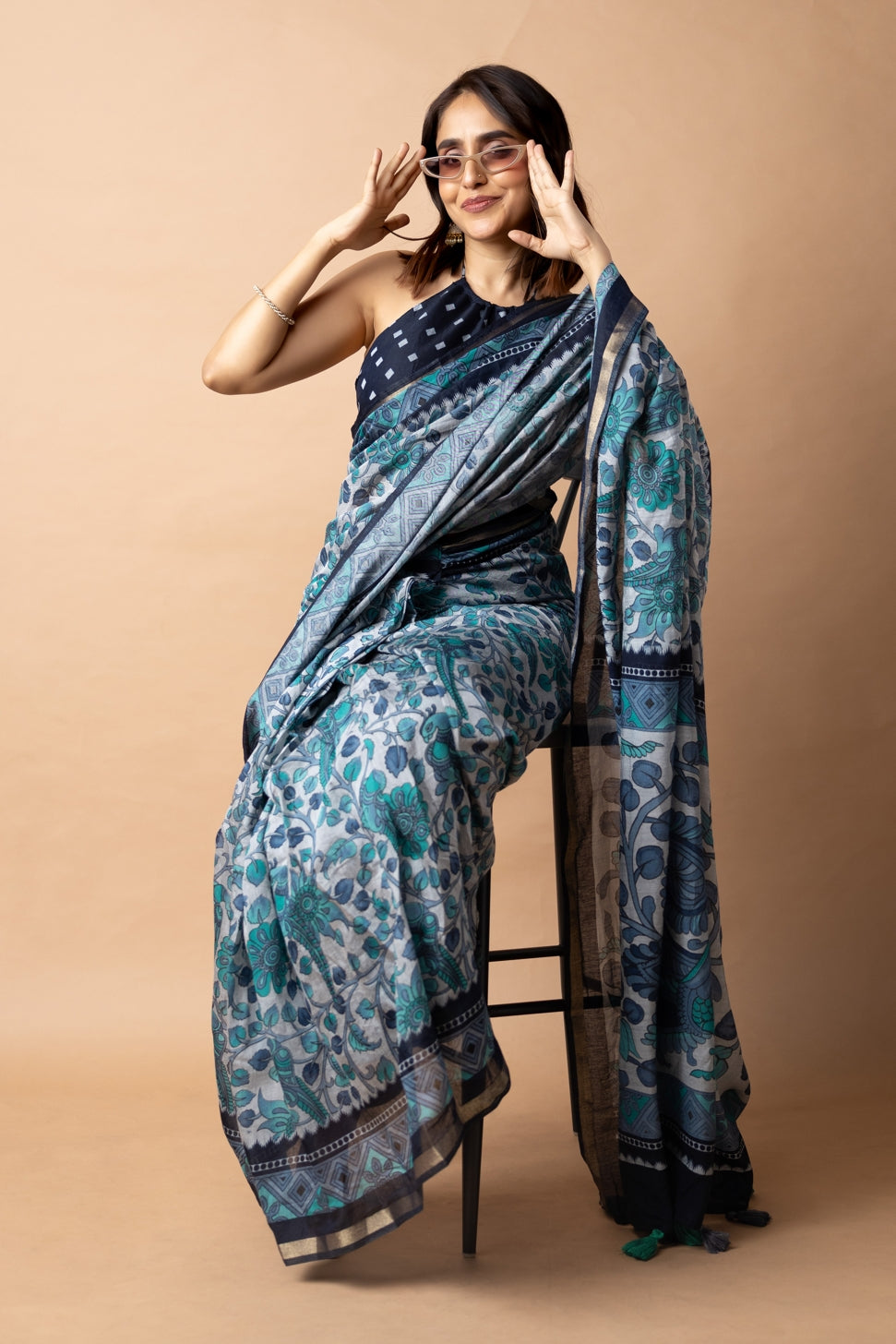 Fancy Floral Printed Viscose Rayon Saree