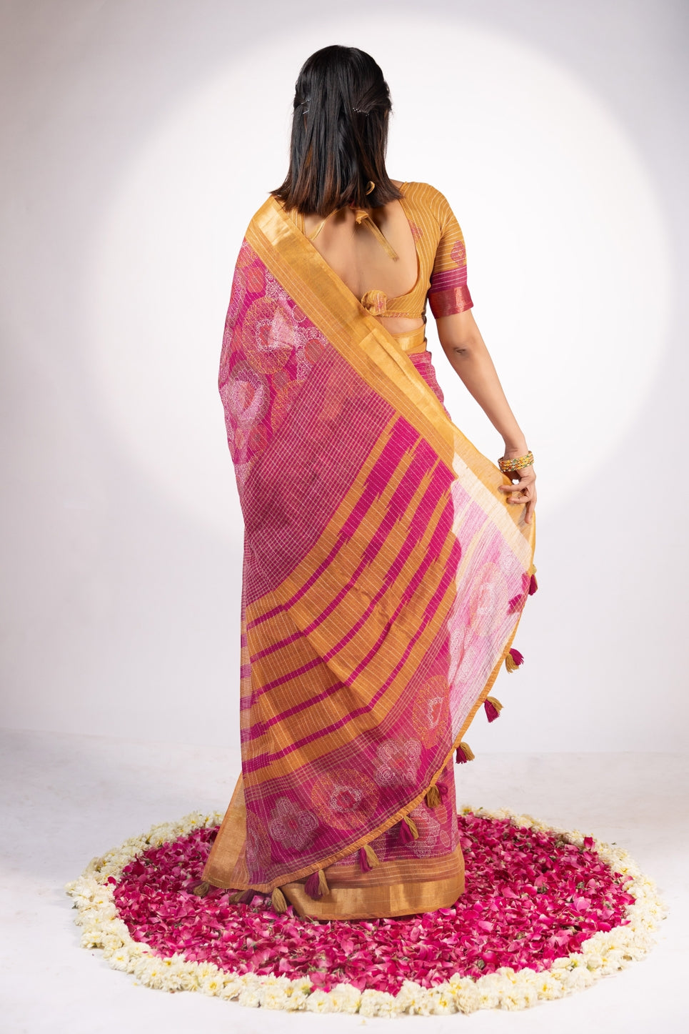 New Fancy Ajrakh Printed Cotton Blend Saree
