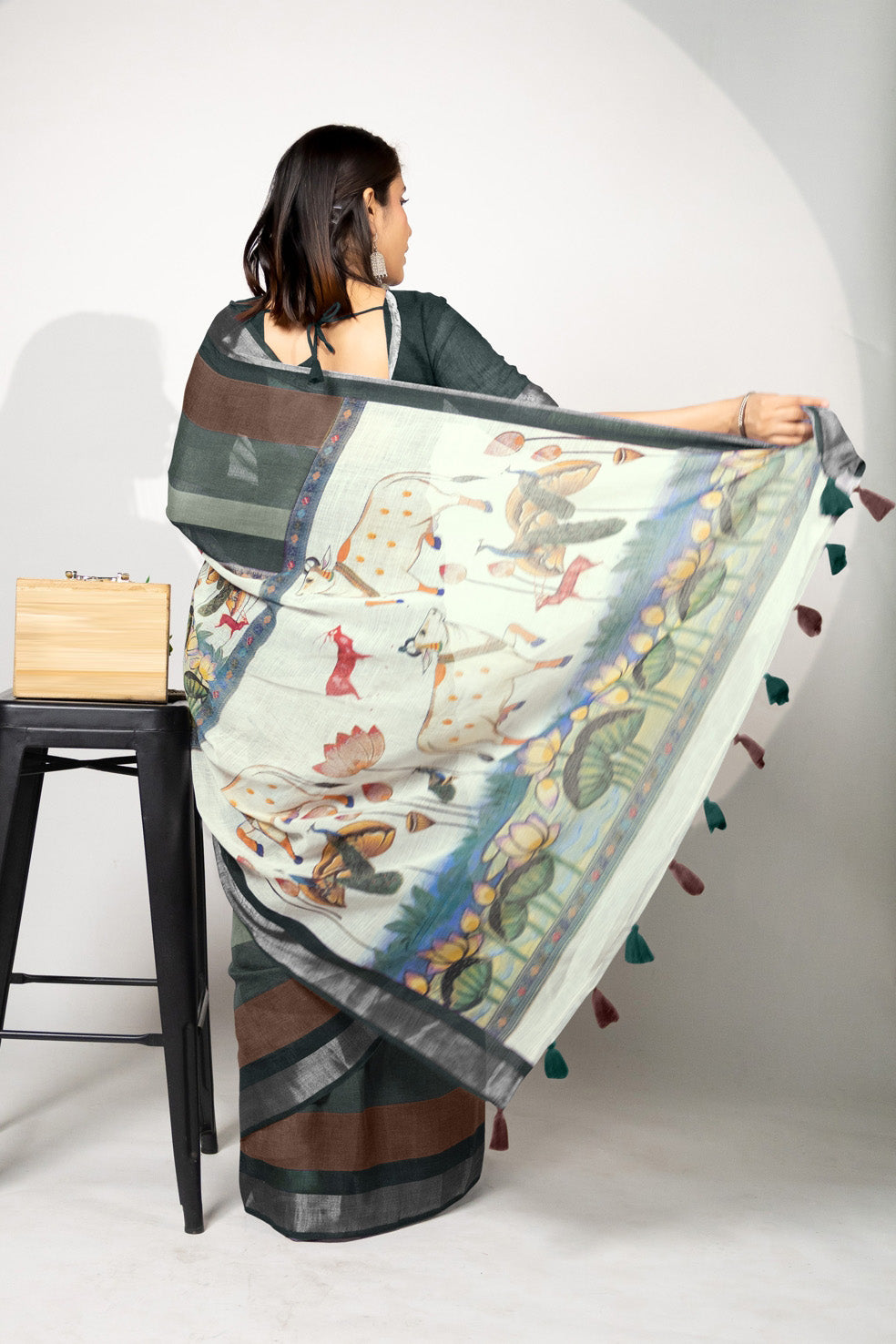 Beautiful Madhubani Printed Cotton Blend Saree