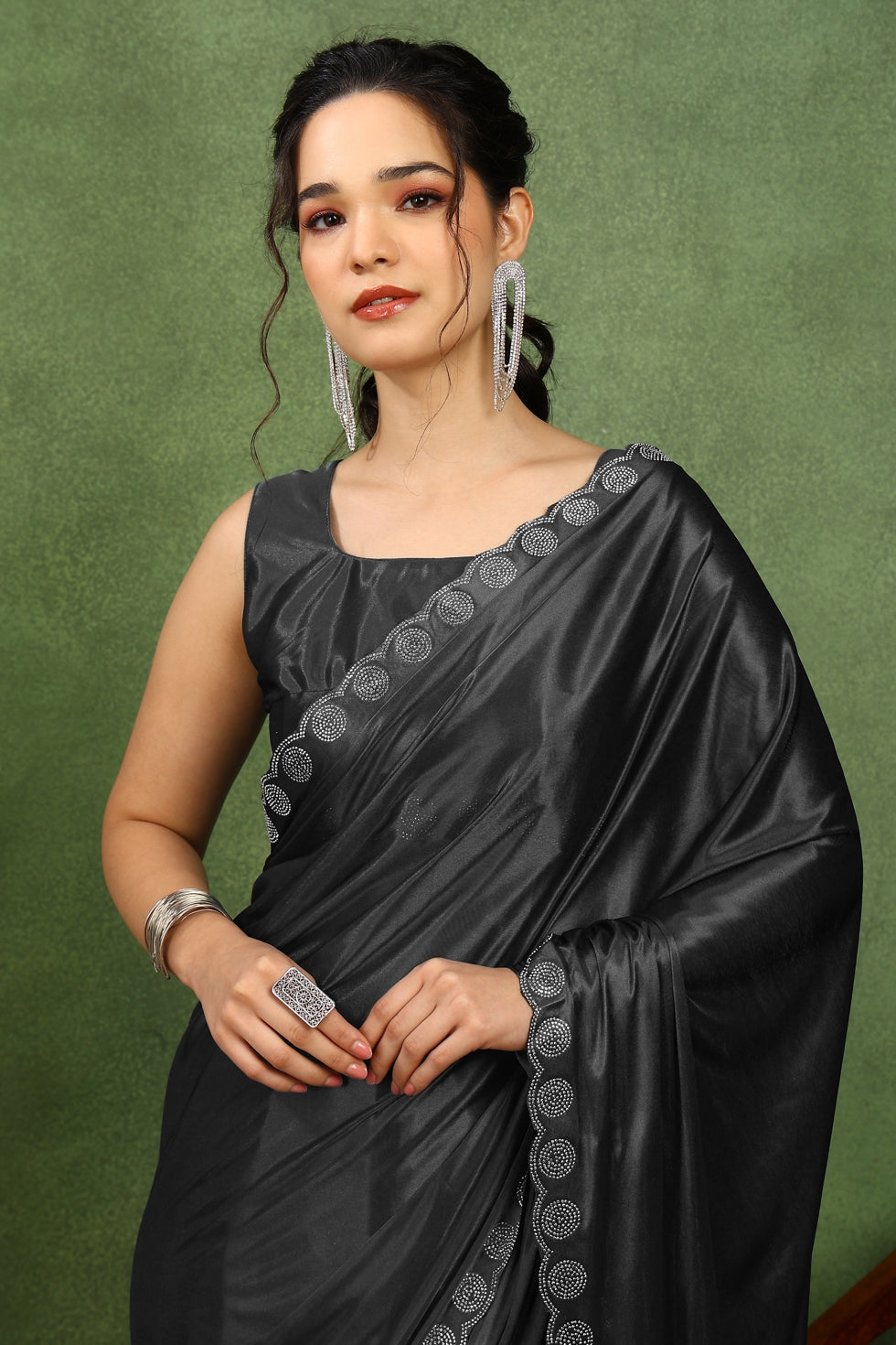 Fancy Embellishment Lycra Saree