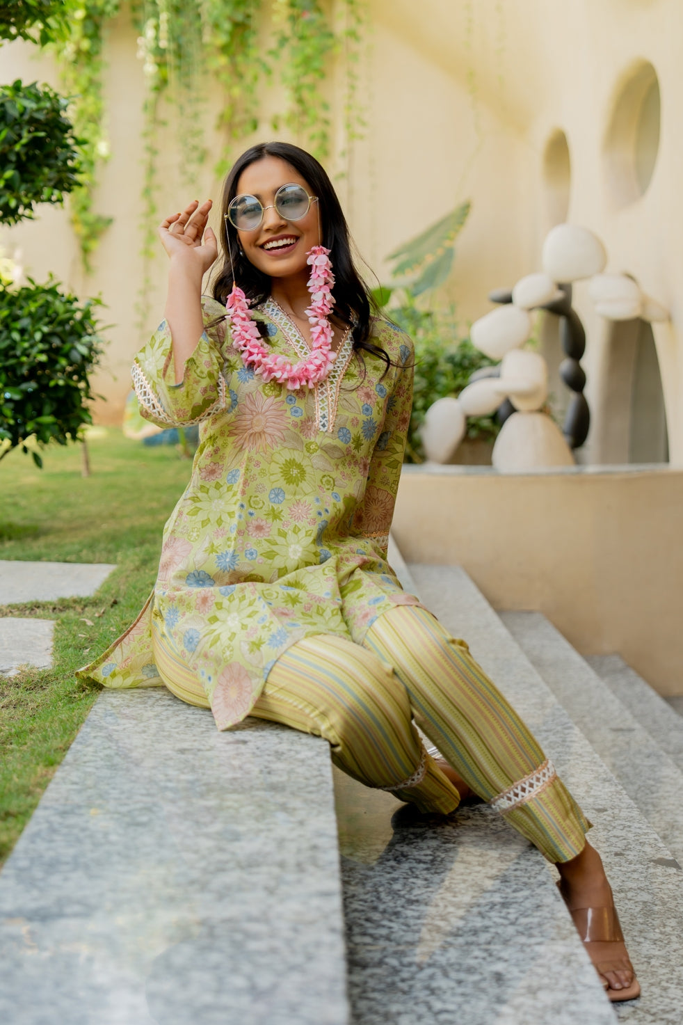 Trendy Cotton Blend Floral Printed Co-Ord Set