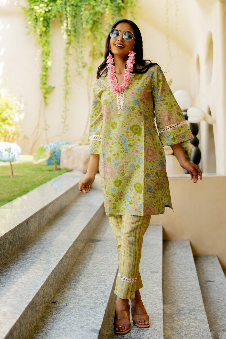 Trendy Cotton Blend Floral Printed Co-Ord Set