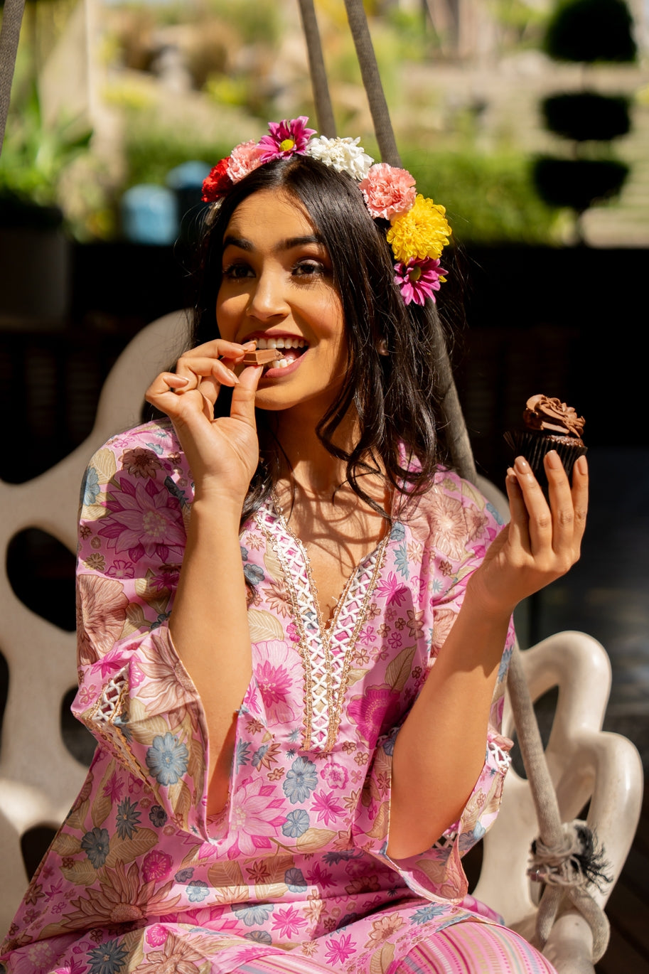 Trendy Cotton Blend Floral Printed Co-Ord Set