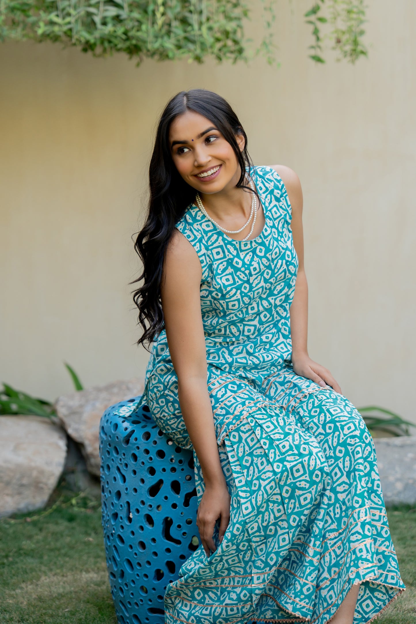 Elegant Cotton Blend Floral Print Sharara Set