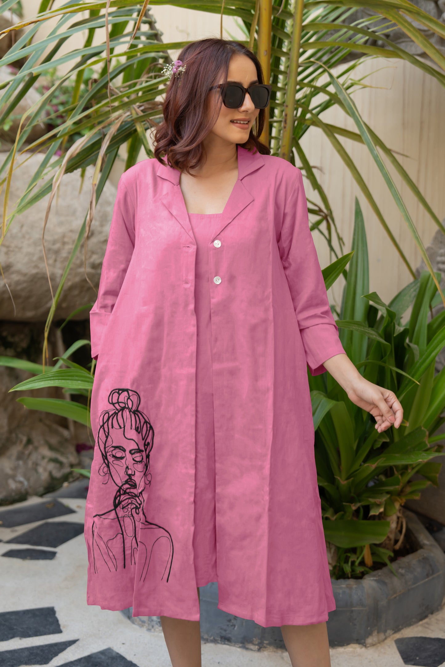 Flawless Thread Embroidery Work Dress