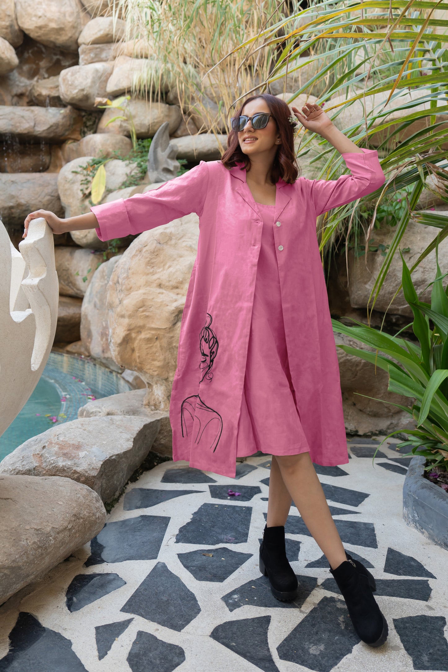 Flawless Thread Embroidery Work Dress