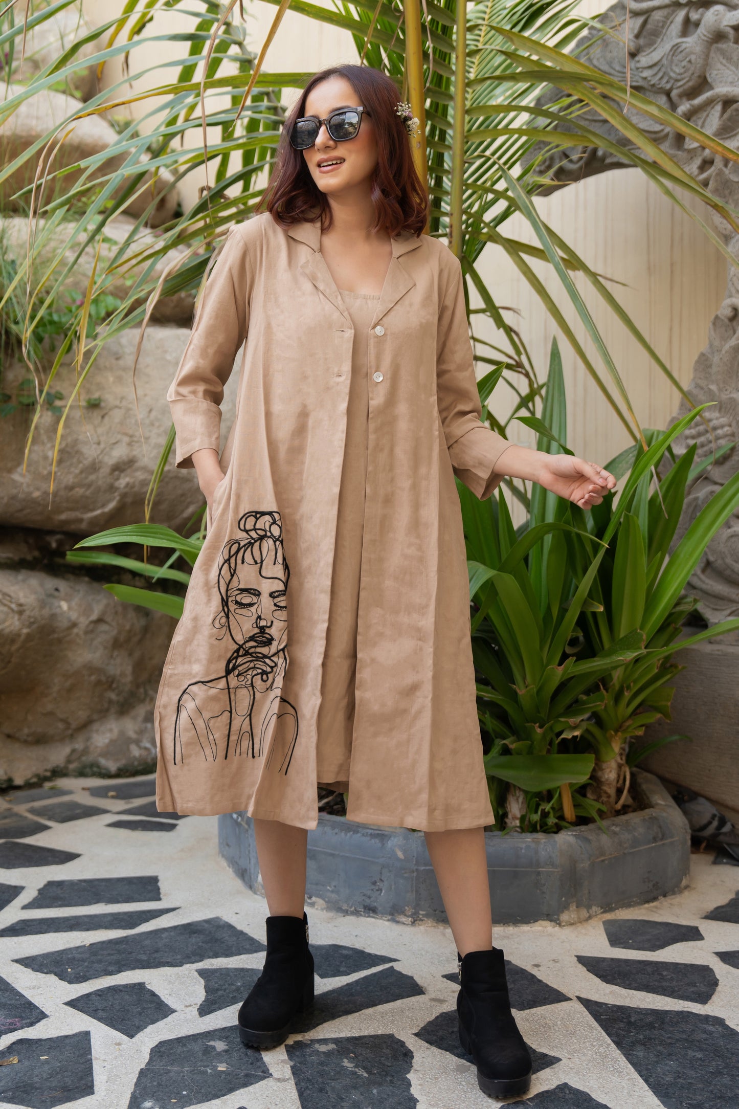 Flawless Thread Embroidery Work Dress