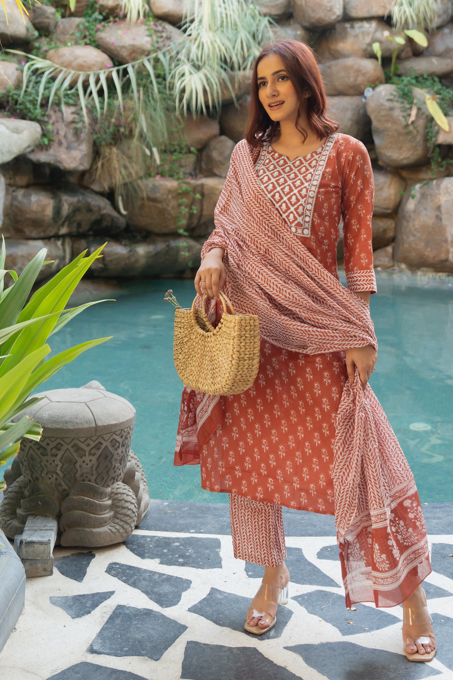 Latest Cotton Floral Print Kurta Set with dupatta