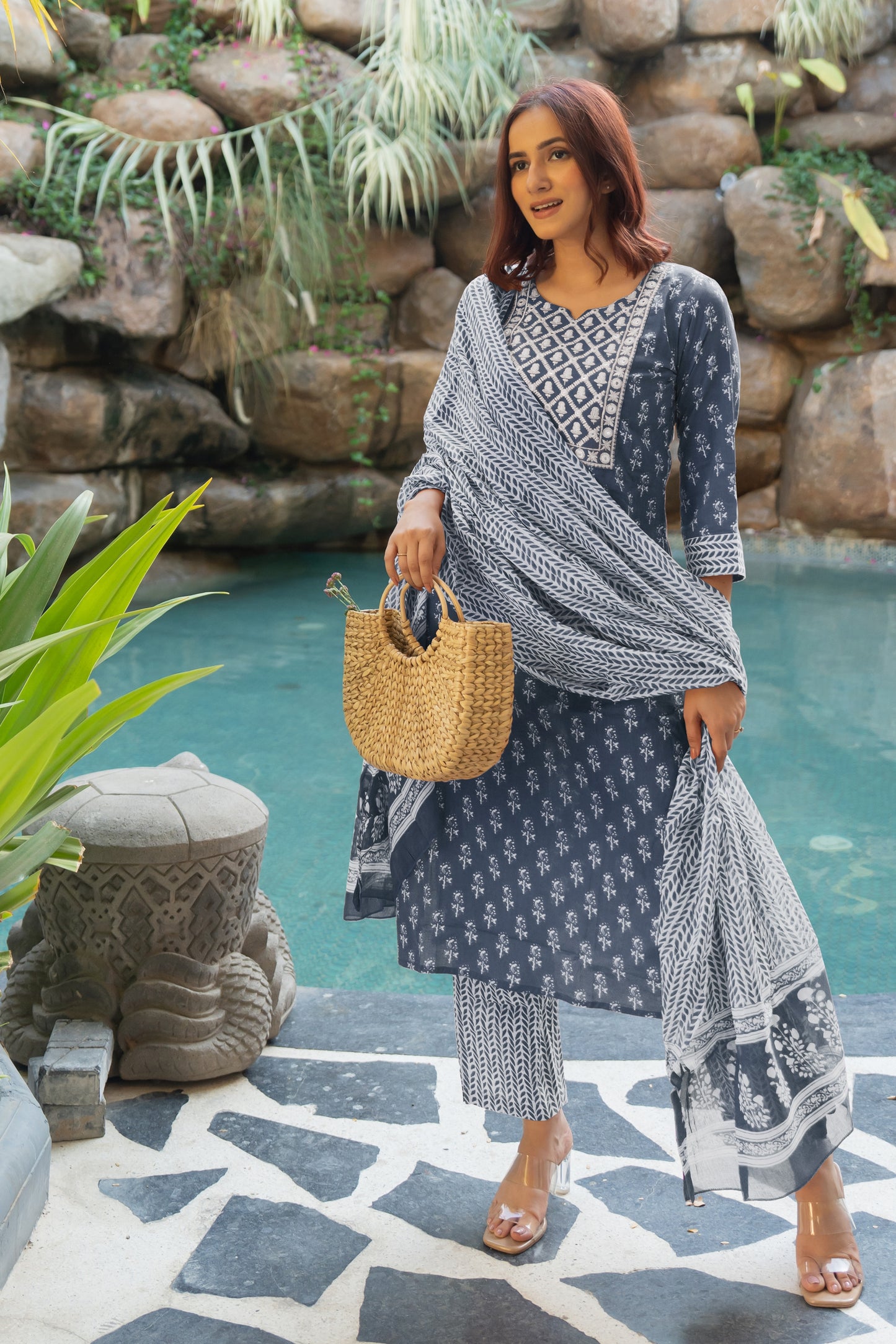 Latest Cotton Floral Print Kurta Set with dupatta