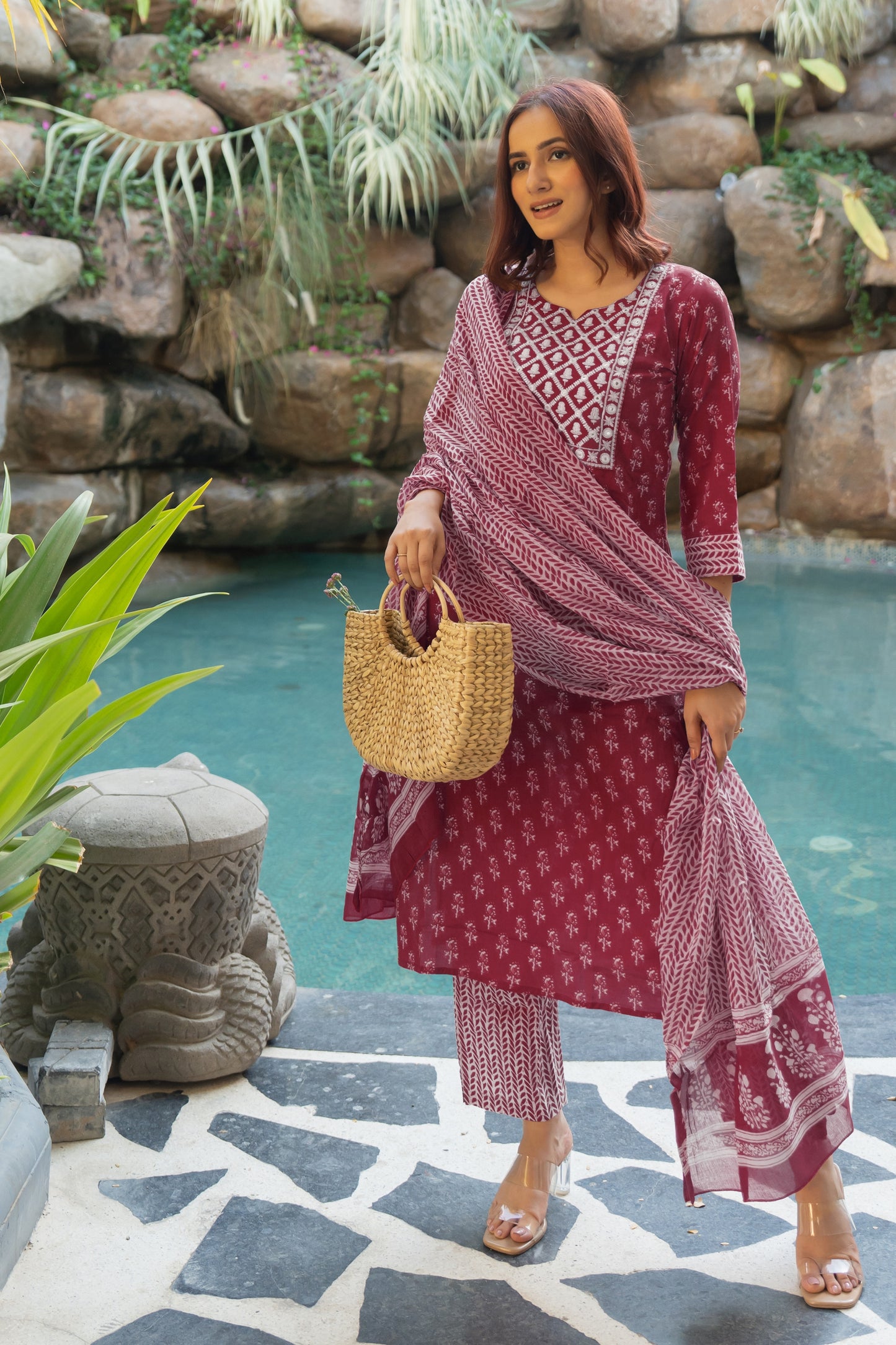 Latest Cotton Floral Print Kurta Set with dupatta