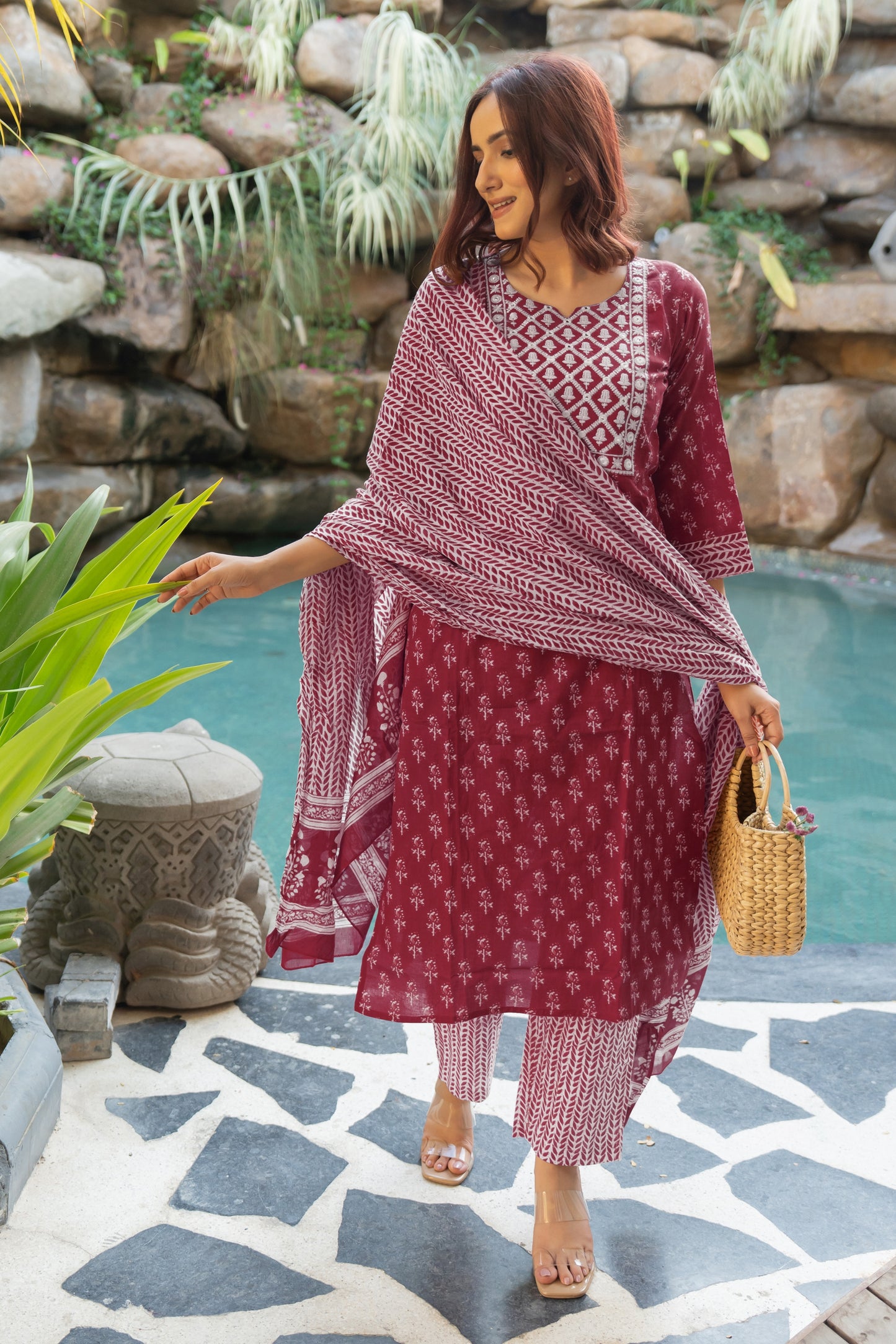 Latest Cotton Floral Print Kurta Set with dupatta