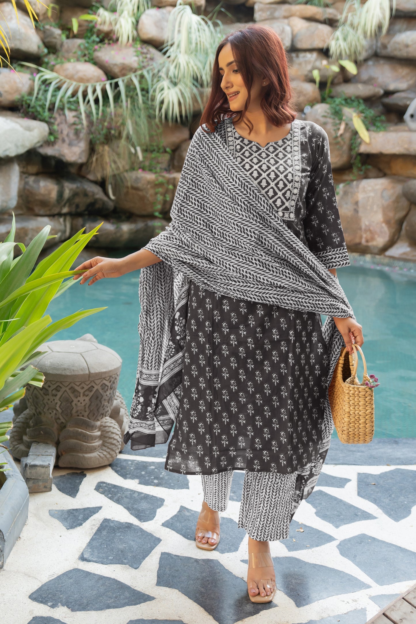 Latest Cotton Floral Print Kurta Set with dupatta