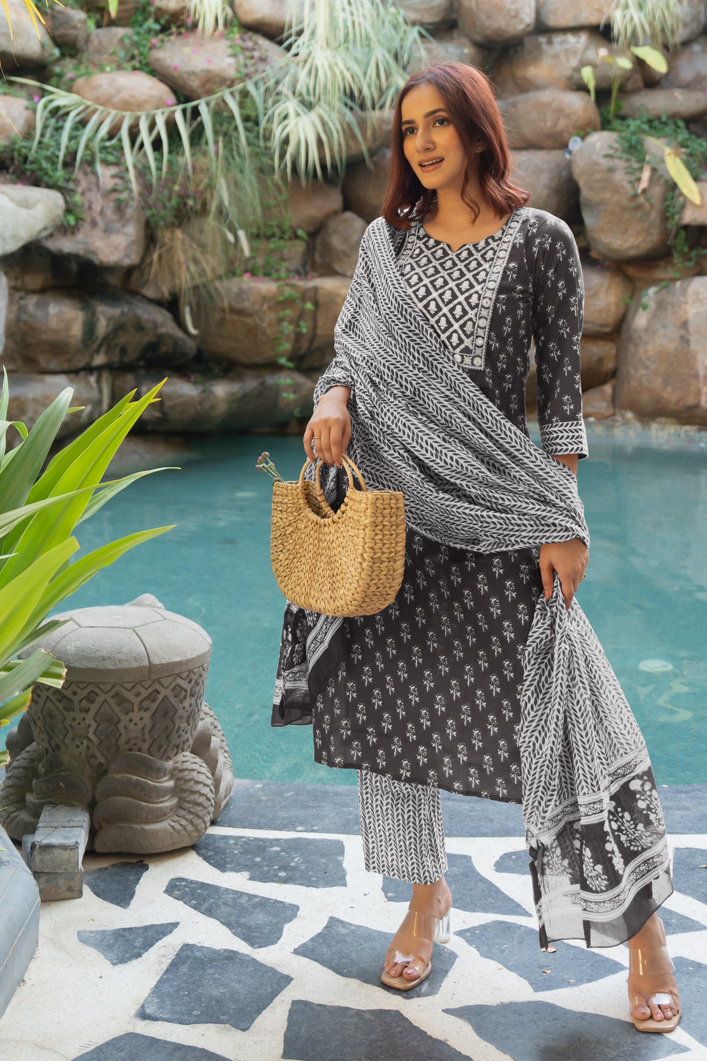 Latest Cotton Floral Print Kurta Set with dupatta