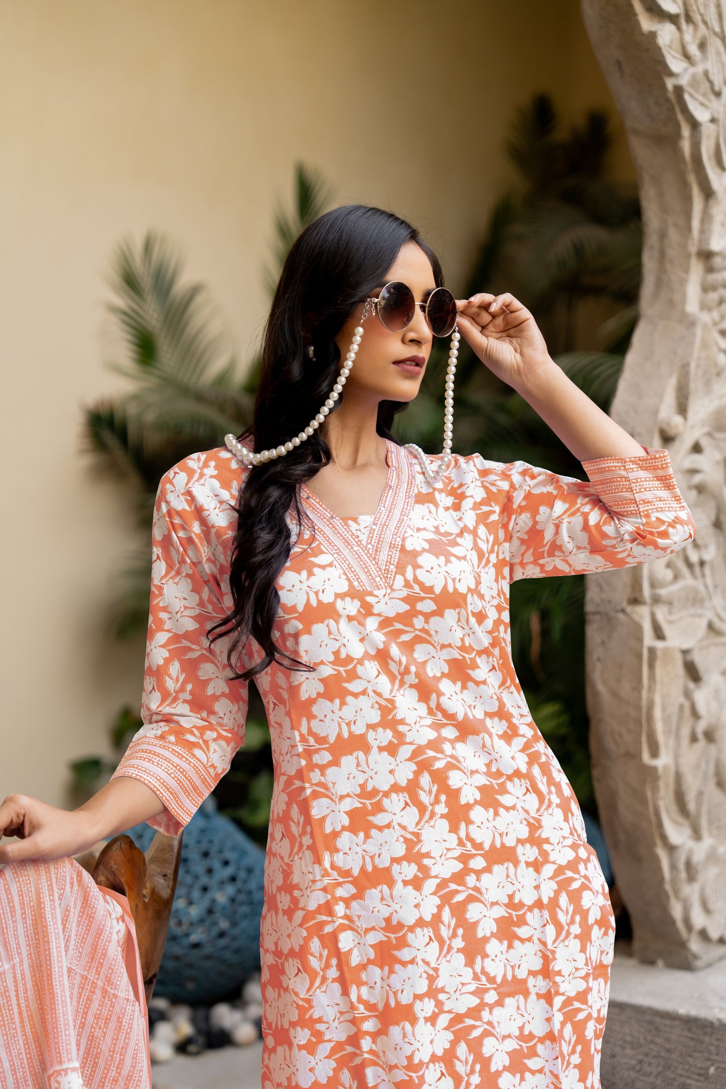 New Cotton Floral Print Kurta Set with dupatta