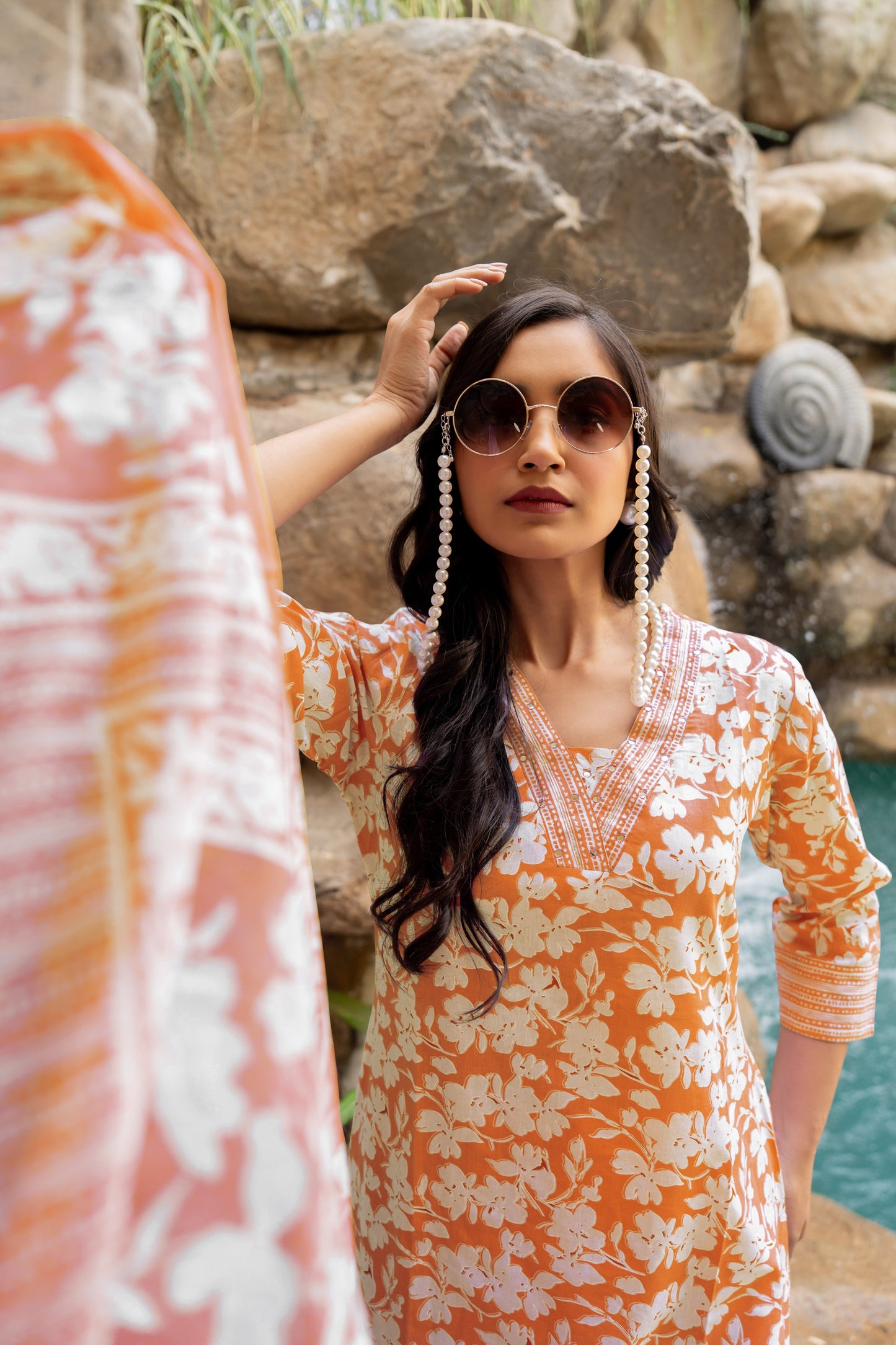 New Cotton Floral Print Kurta Set with dupatta