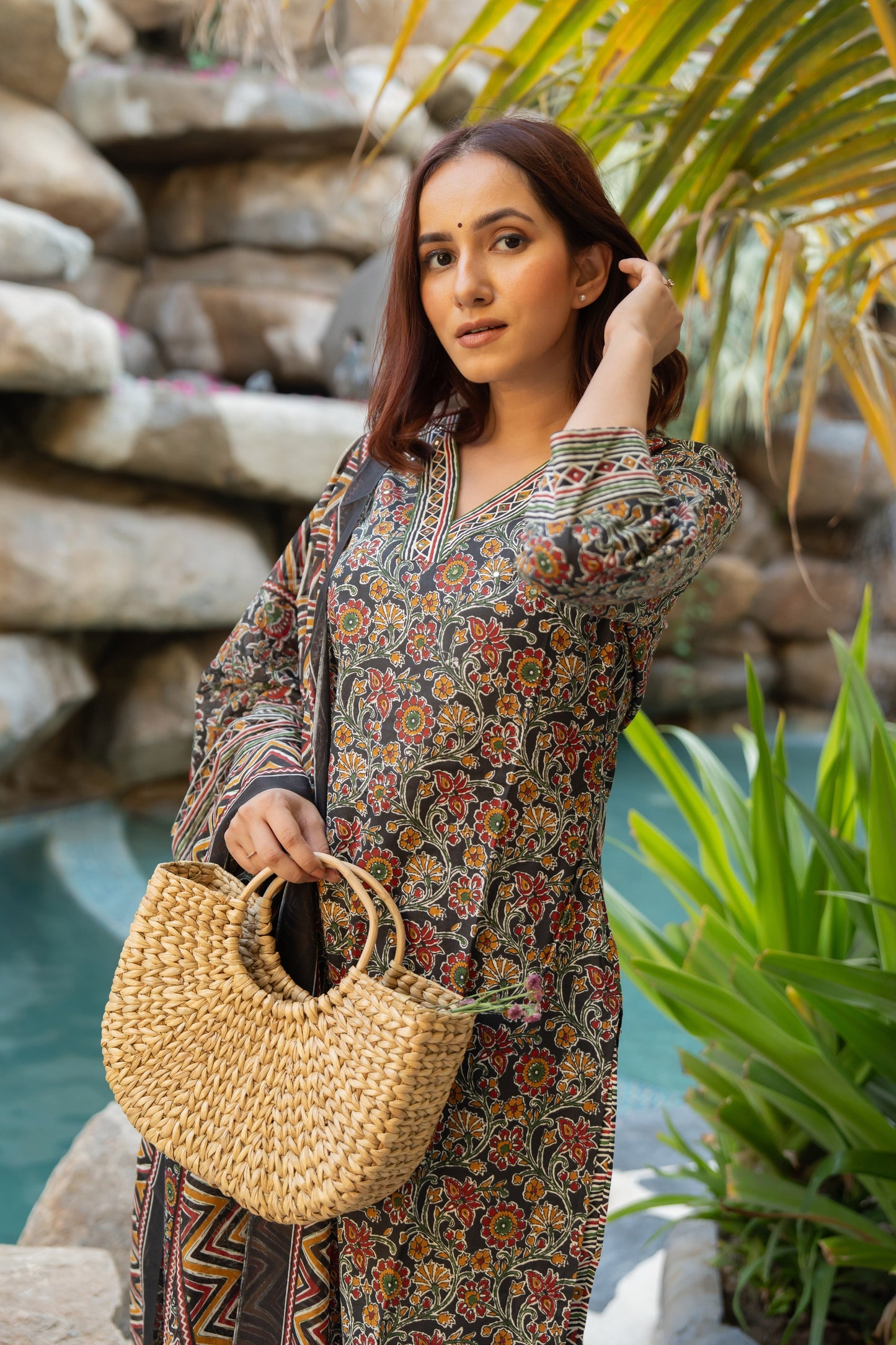 Fancy Cotton Floral Print Kurta Set with dupatta