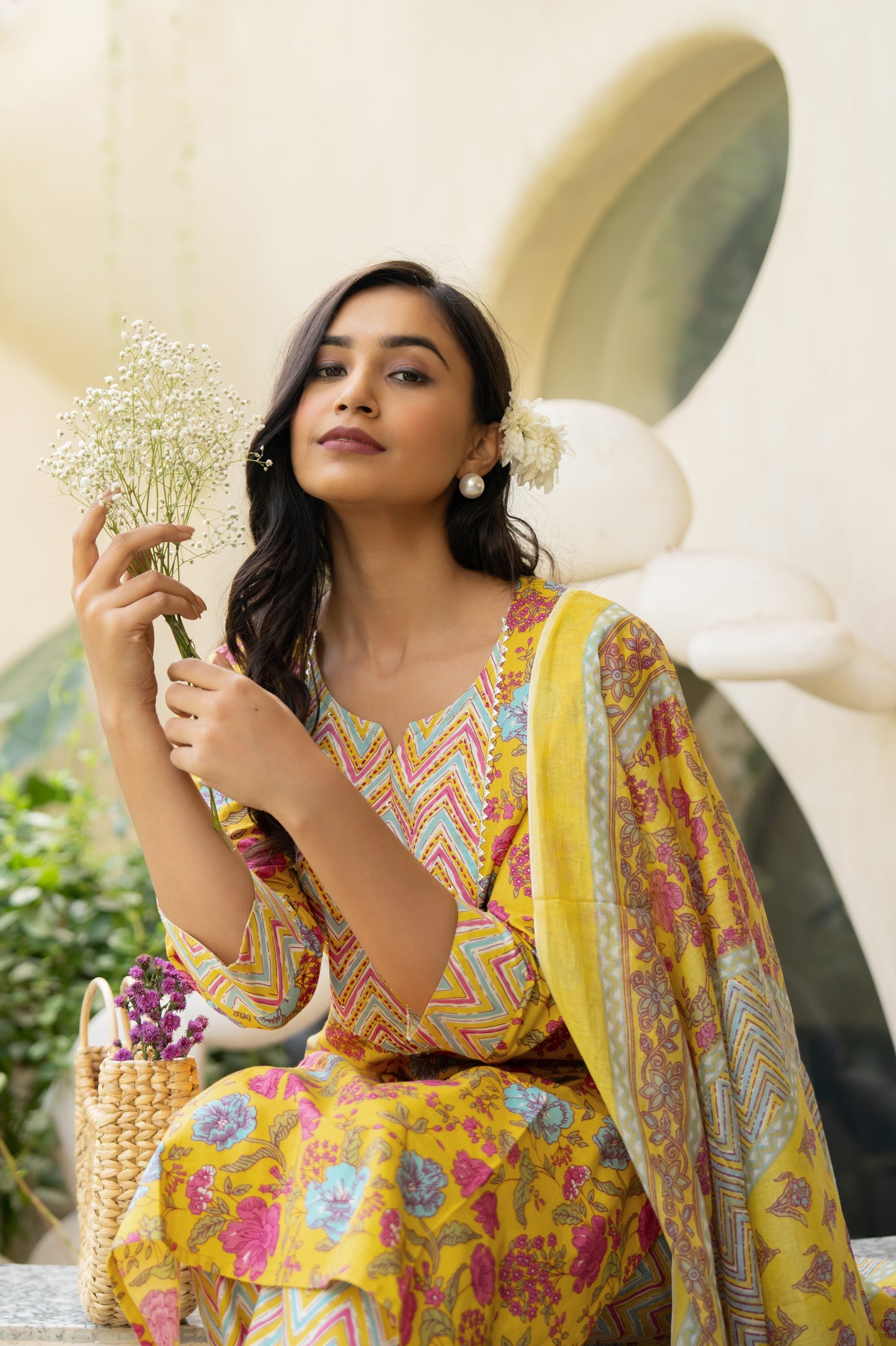 Latest Cotton Floral Print Kurta Set with dupatta