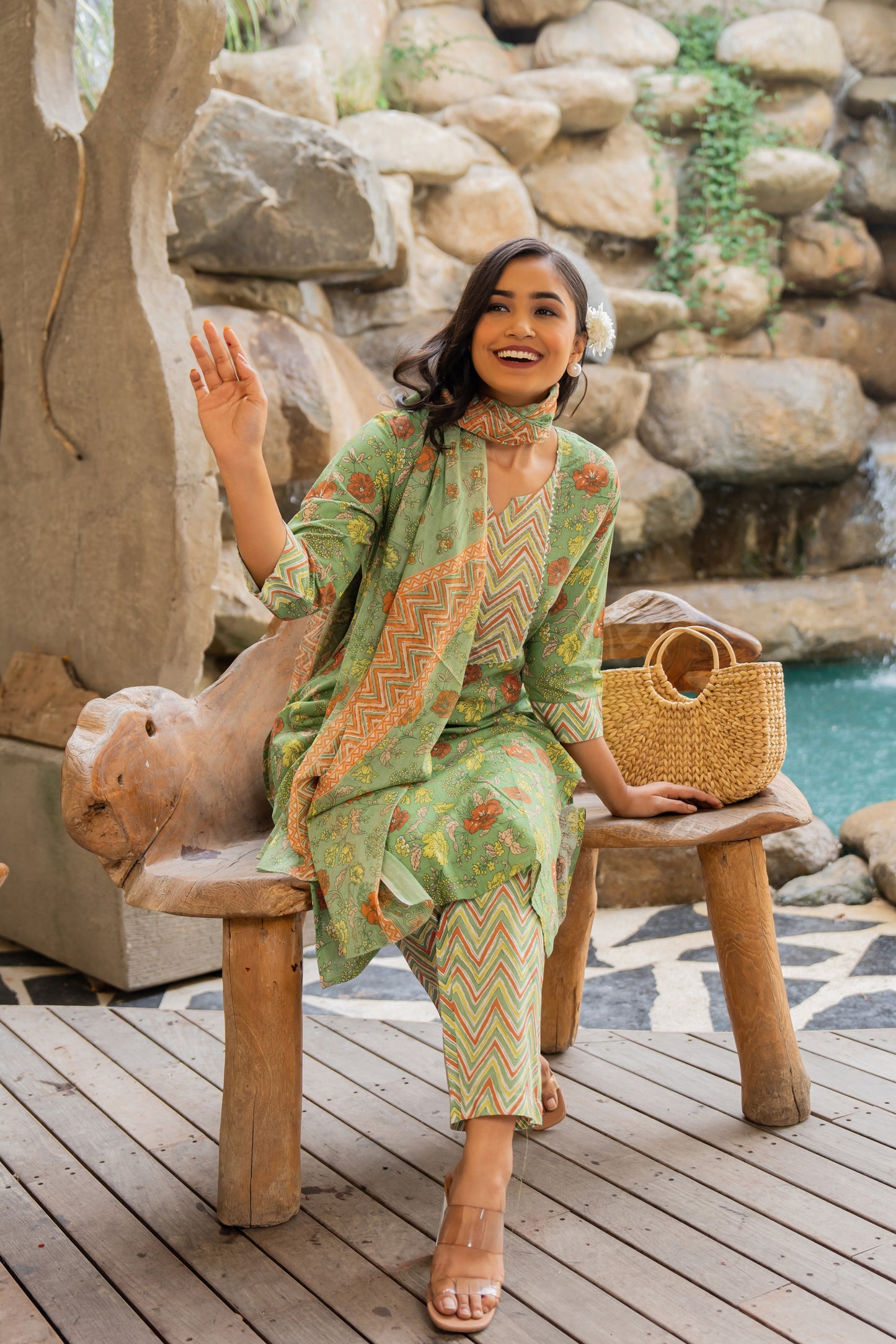 Latest Cotton Floral Print Kurta Set with dupatta