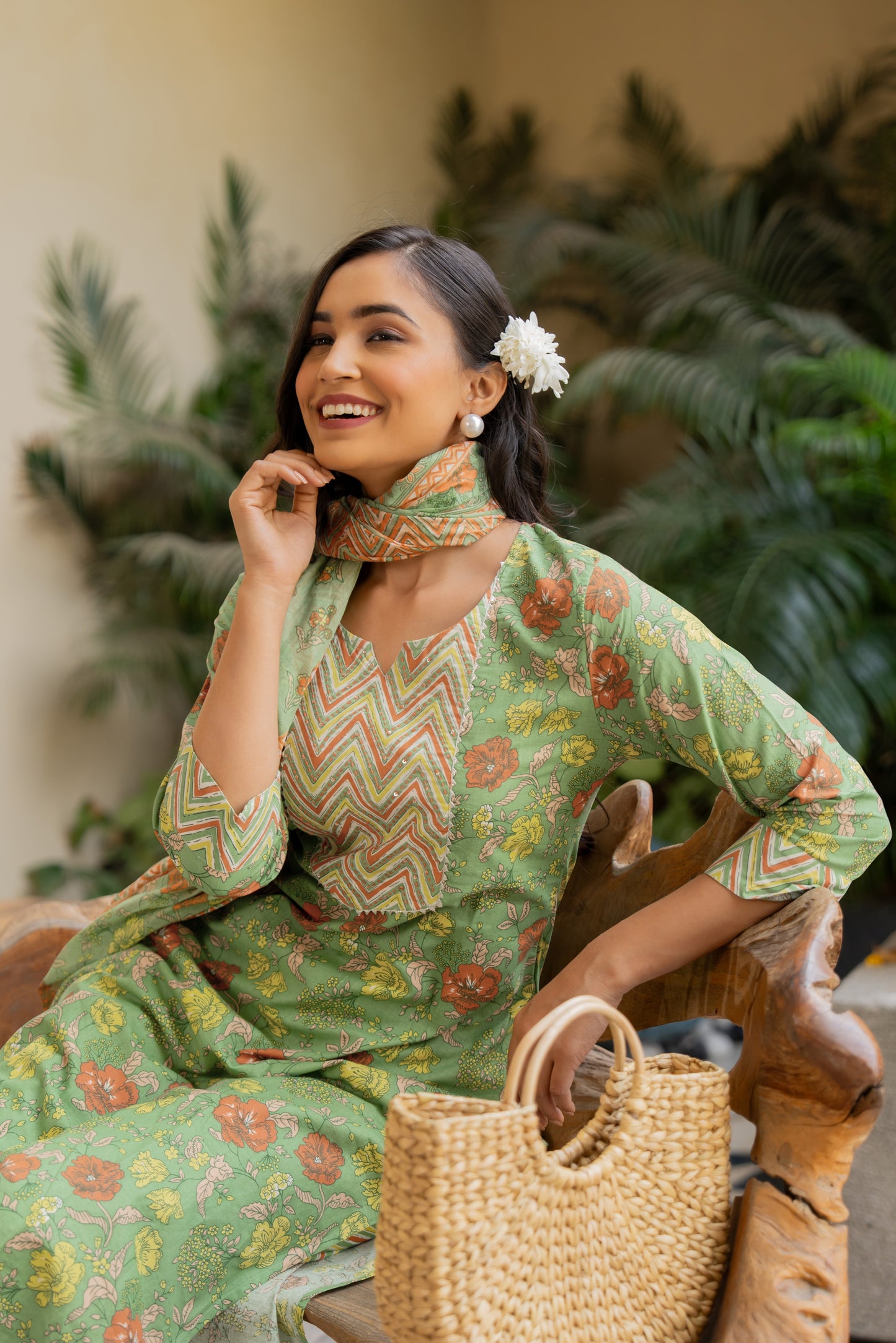 Latest Cotton Floral Print Kurta Set with dupatta