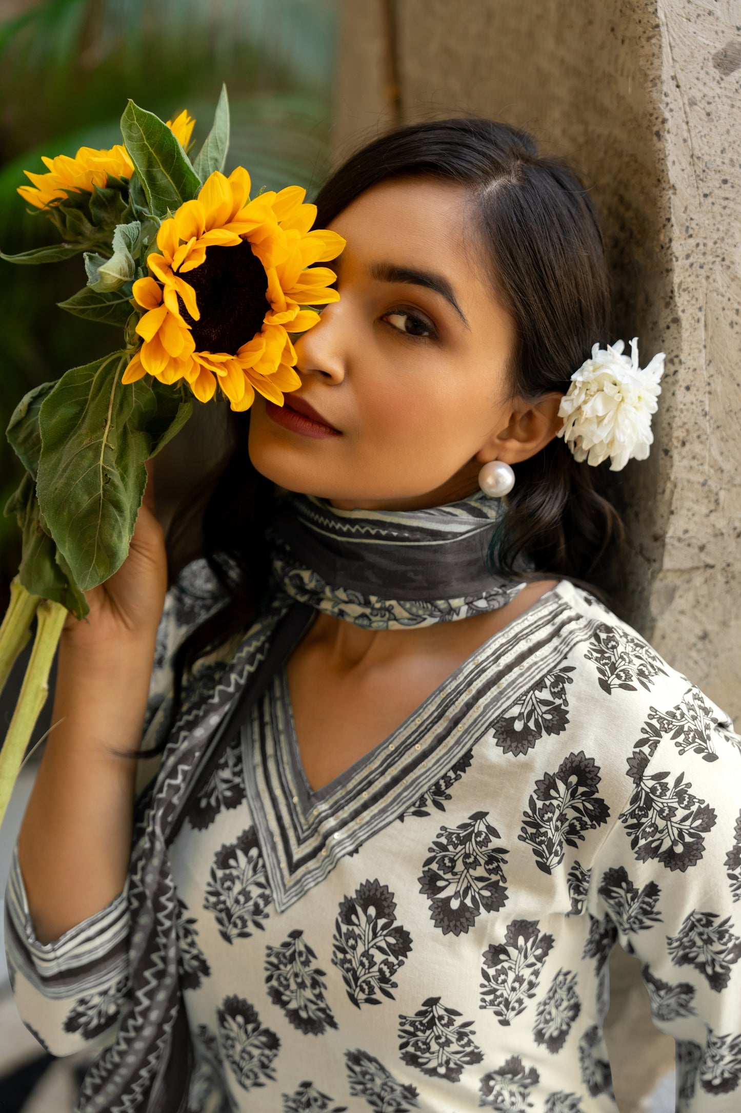 Cotton Floral Print Kurta Set with dupatta