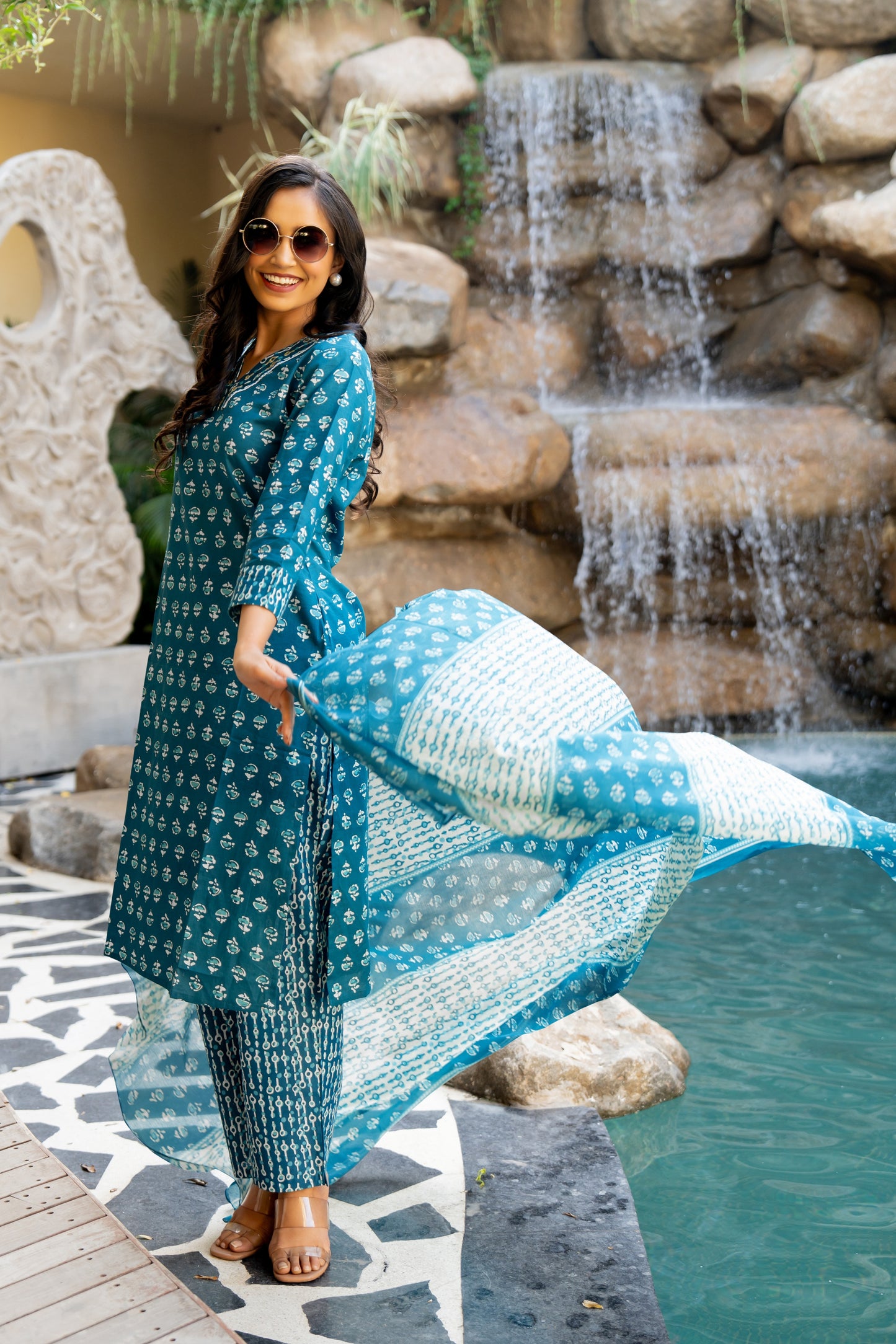 Cotton Batik Print Kurta Set with dupatta