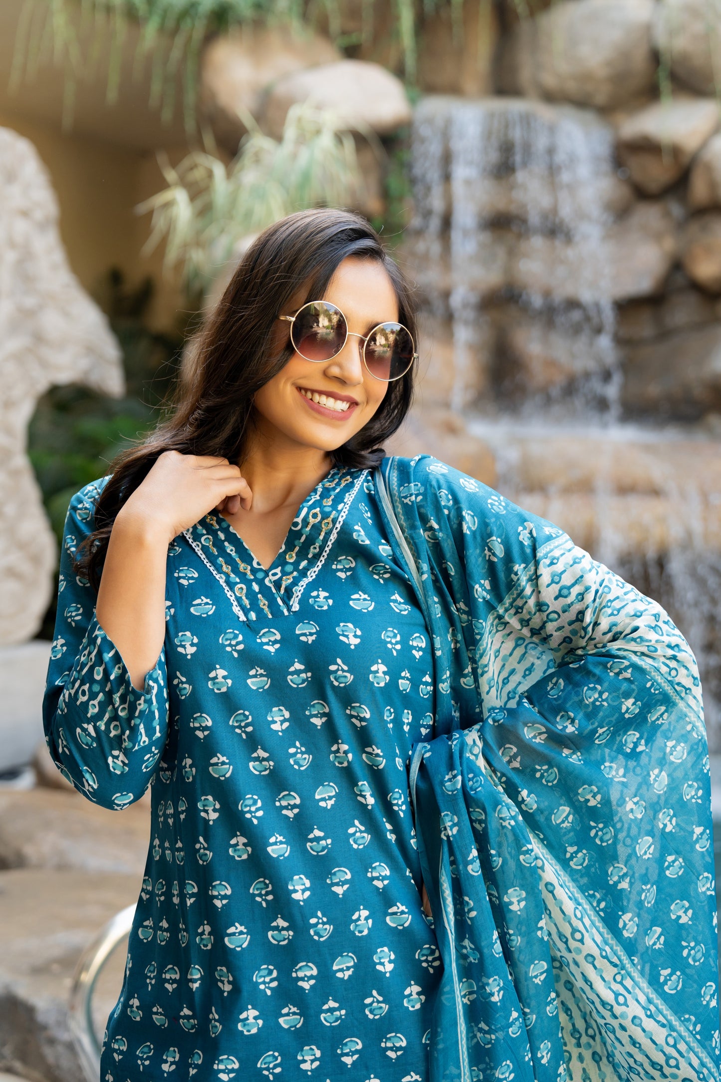 Cotton Batik Print Kurta Set with dupatta