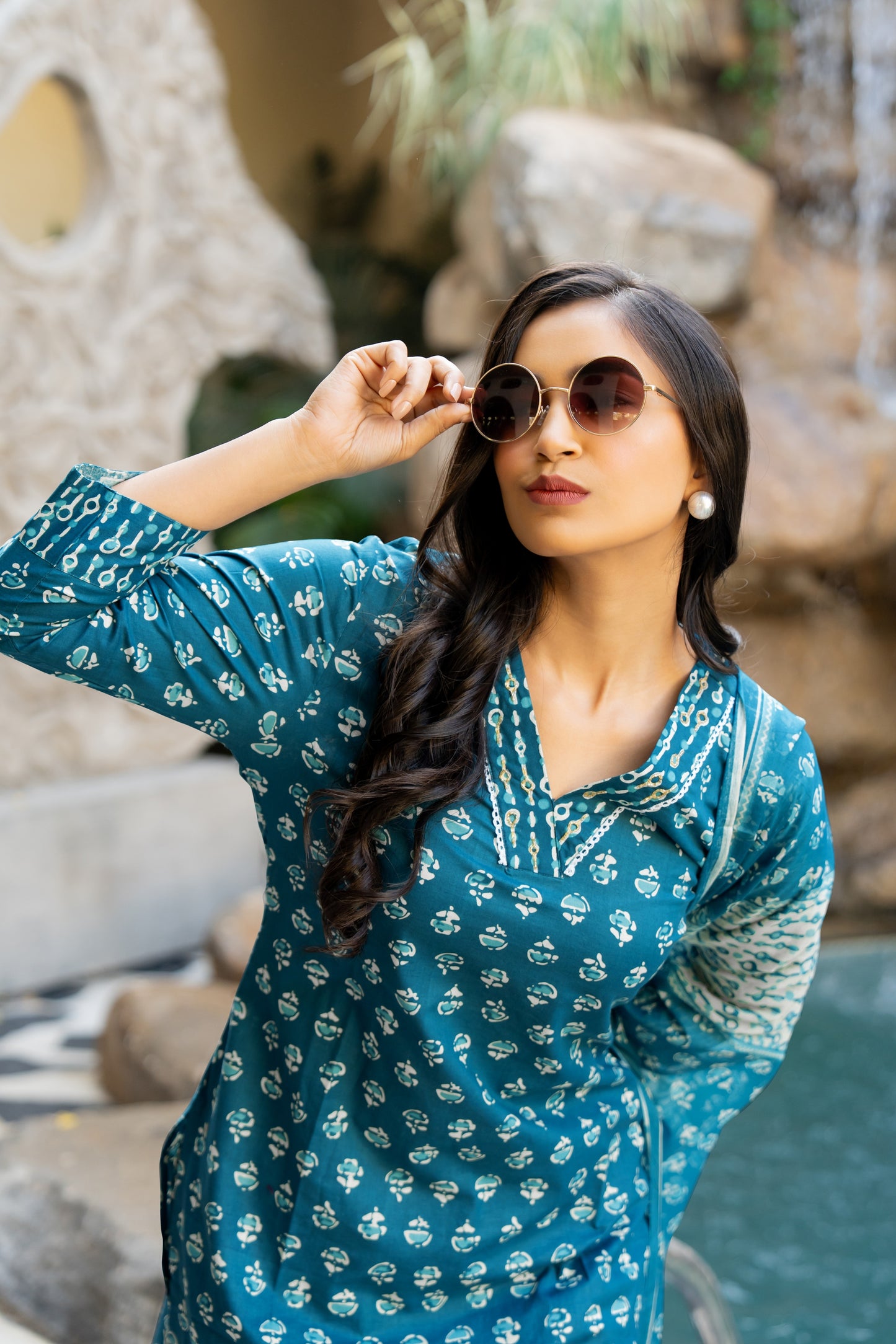 Cotton Batik Print Kurta Set with dupatta