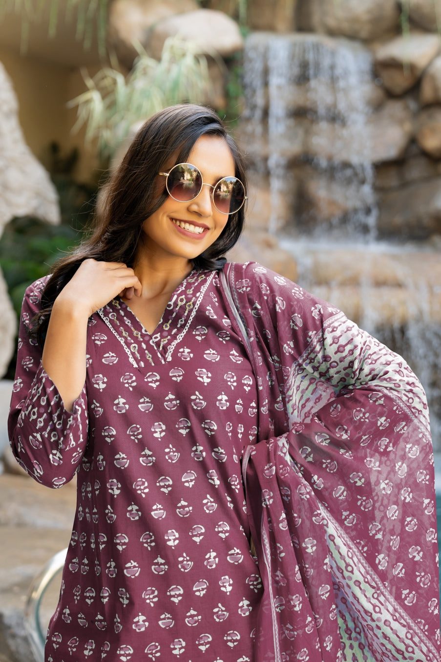 Cotton Batik Print Kurta Set with dupatta