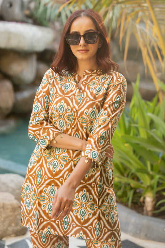 Latest Geometric Print Cotton Co-ord Set