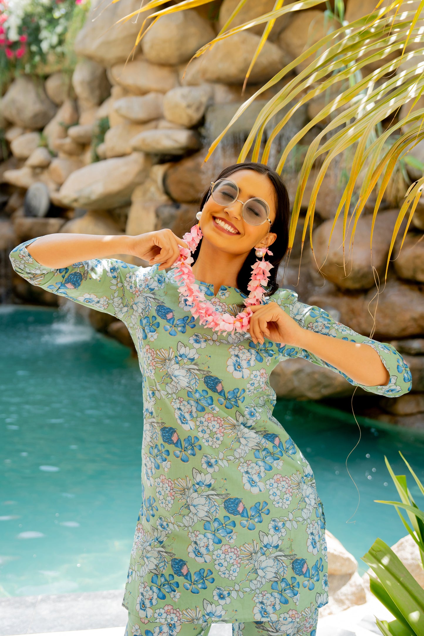 Trendy Floral Printed Lounge Night Suit Set