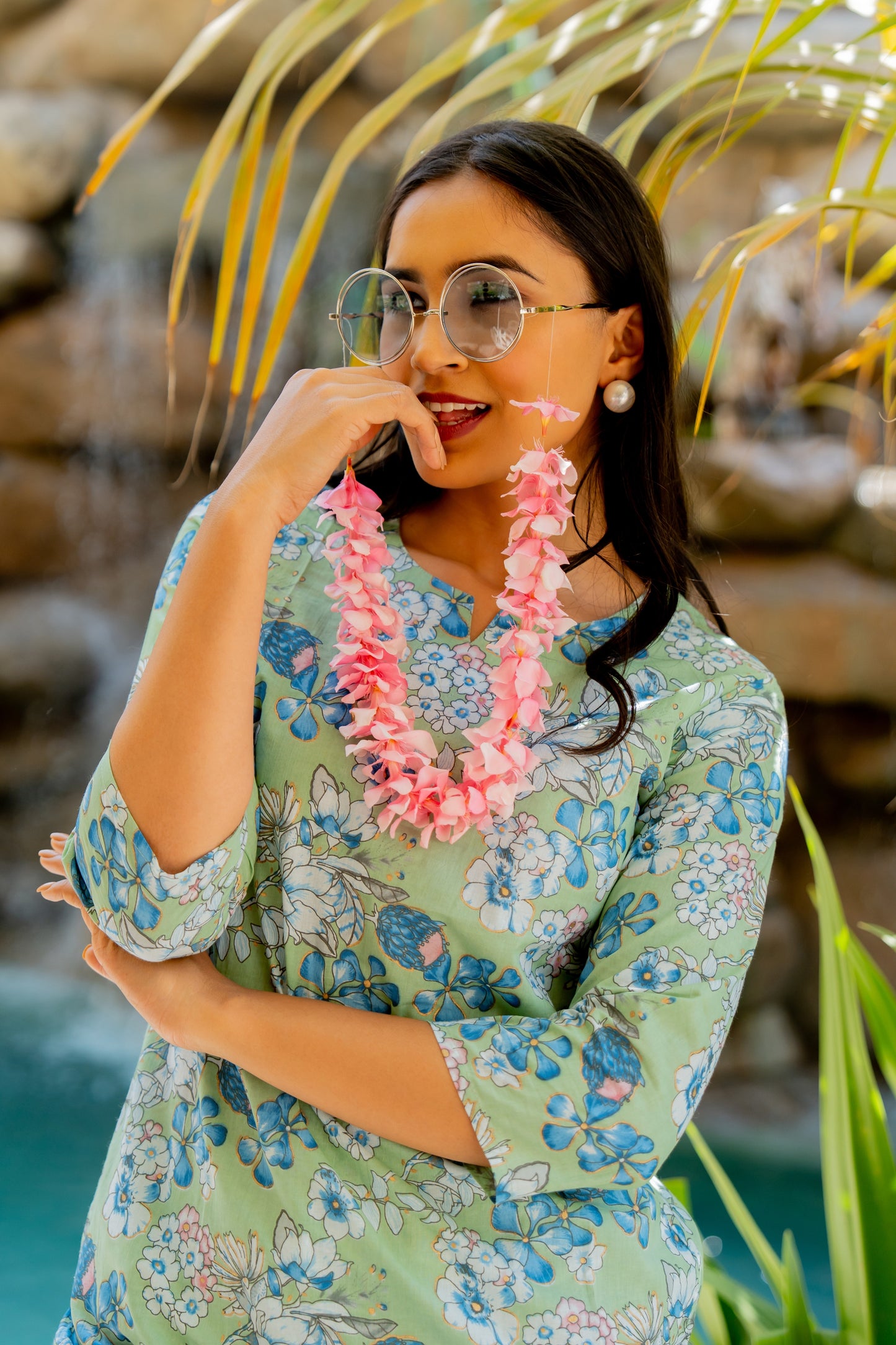 Trendy Floral Printed Lounge Night Suit Set