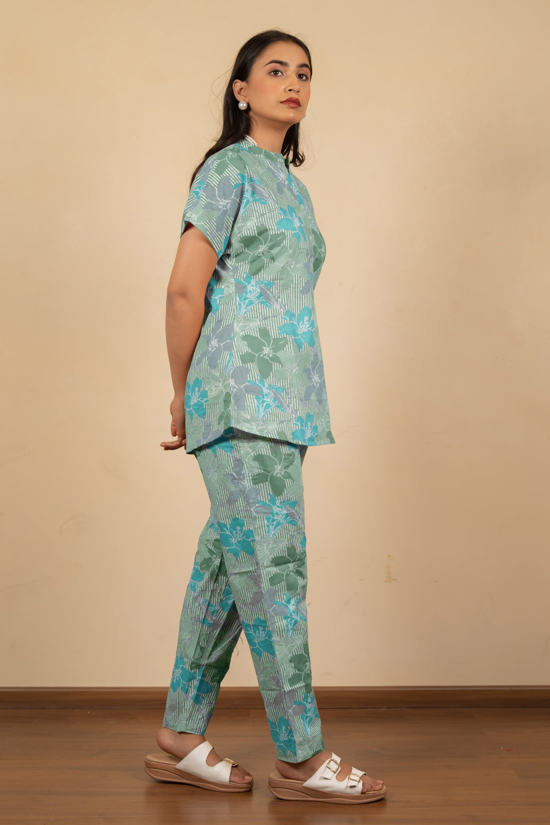 Floral Printed cotton Night Suit