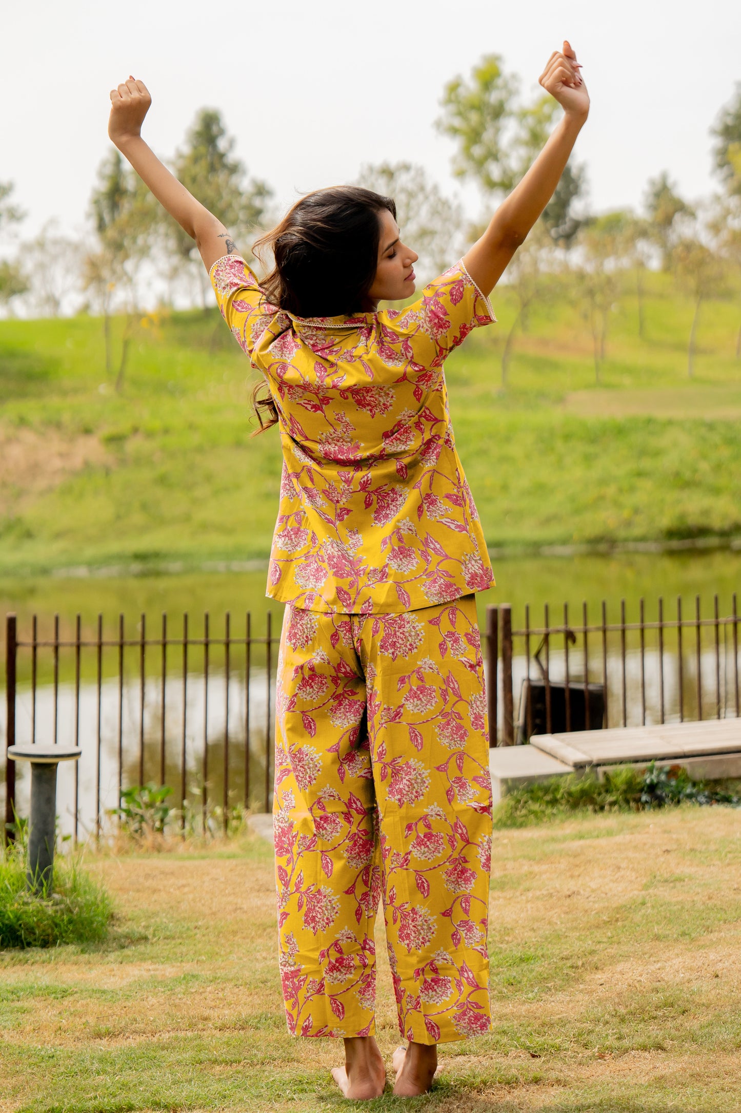 Dreamy Tropical flower Night Suit Set