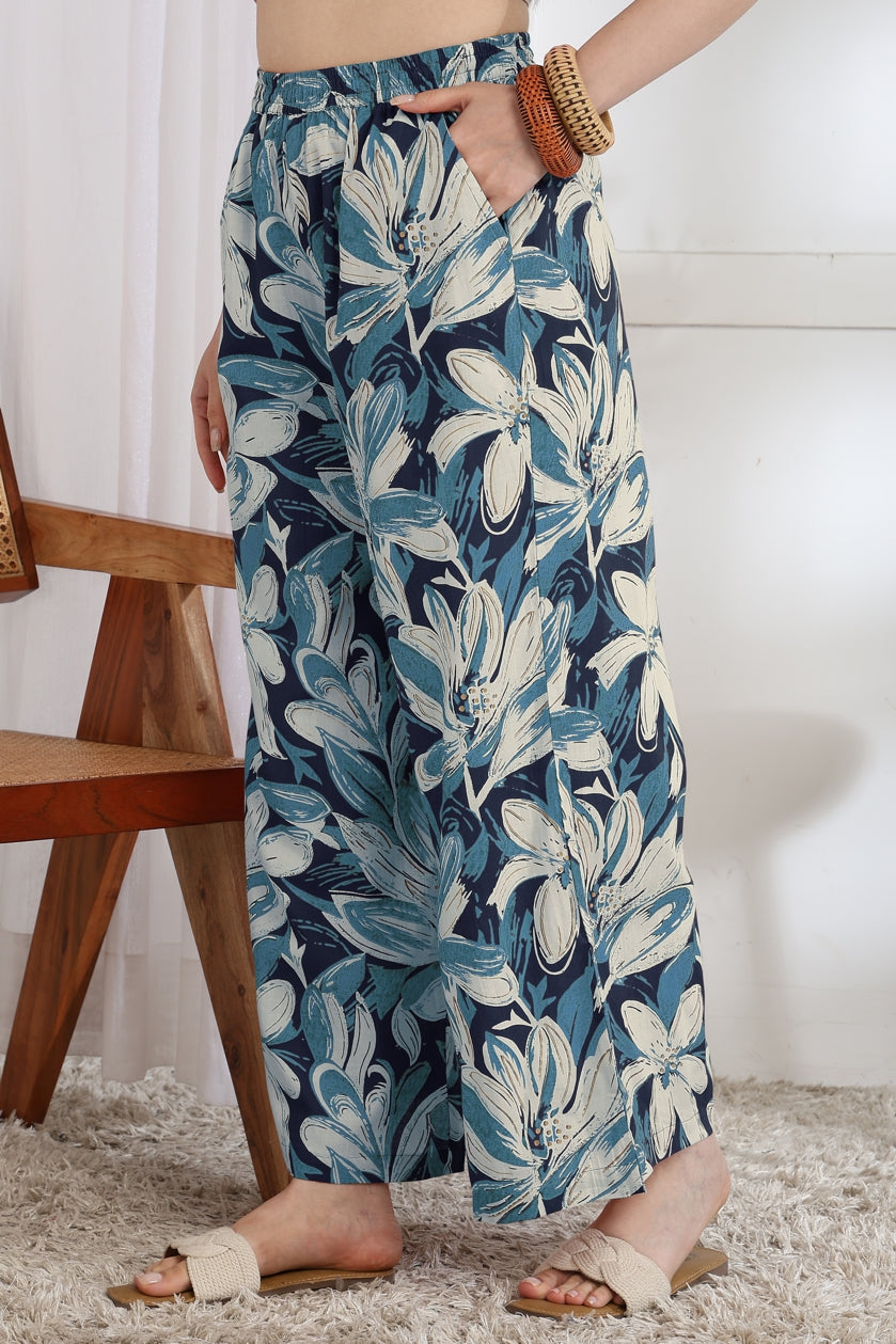 Floral Printed Cotton Night Suit