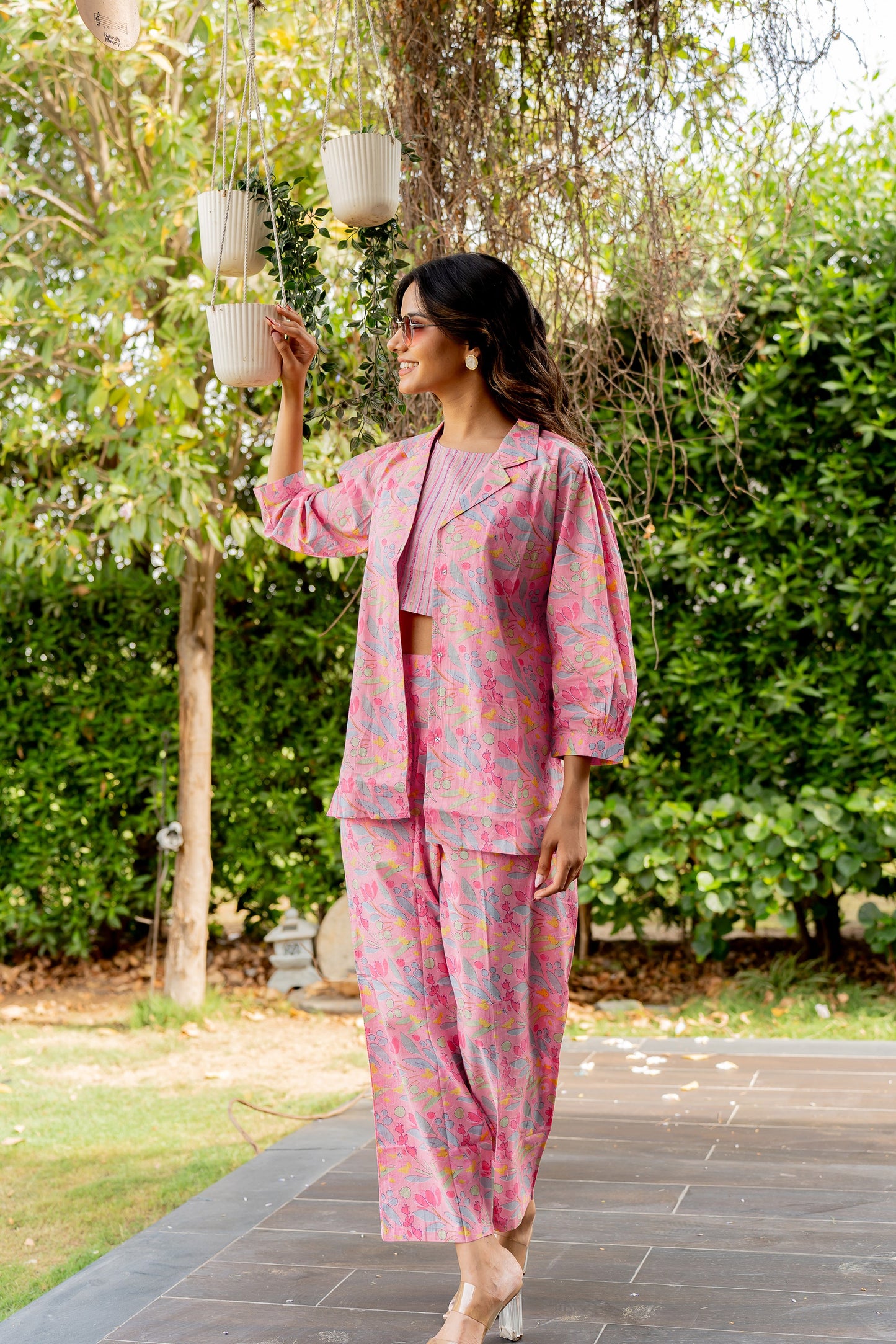 Floral Printed Co-ord Set with jacket