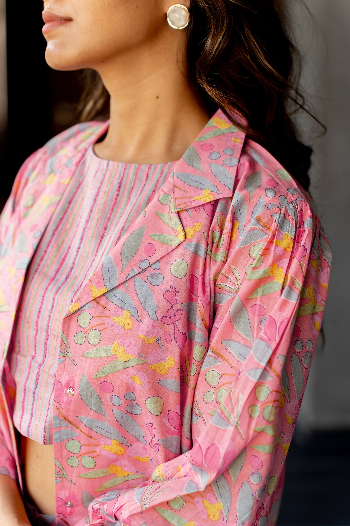 Floral Printed Co-ord Set with jacket