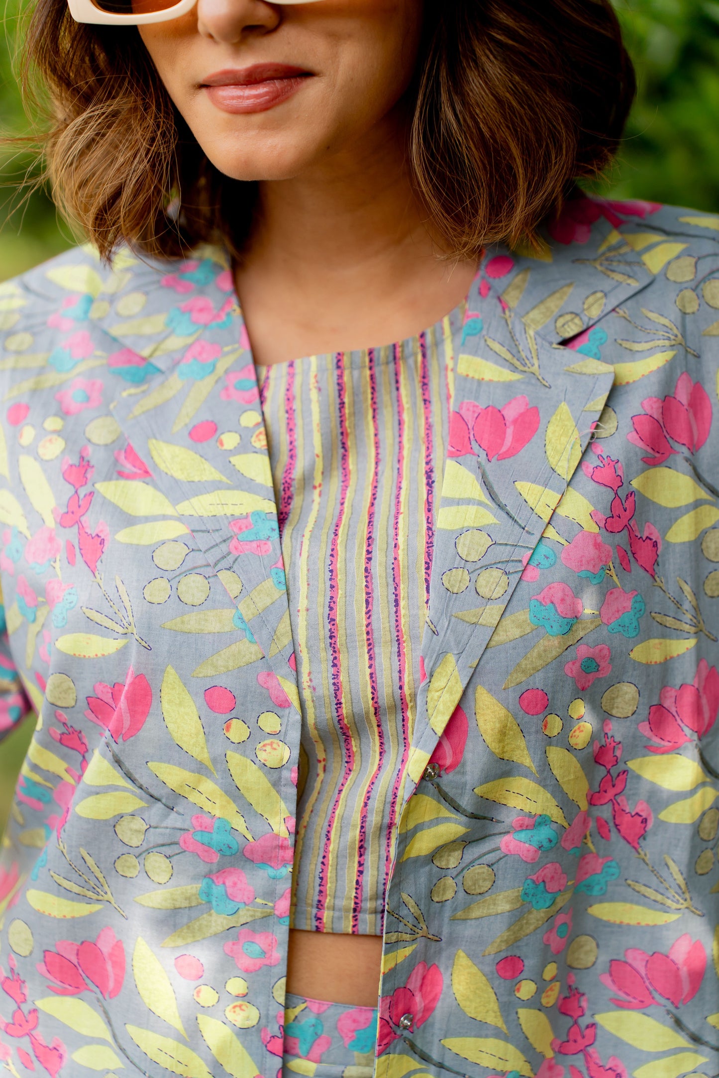 Floral Printed Co-ord Set with jacket