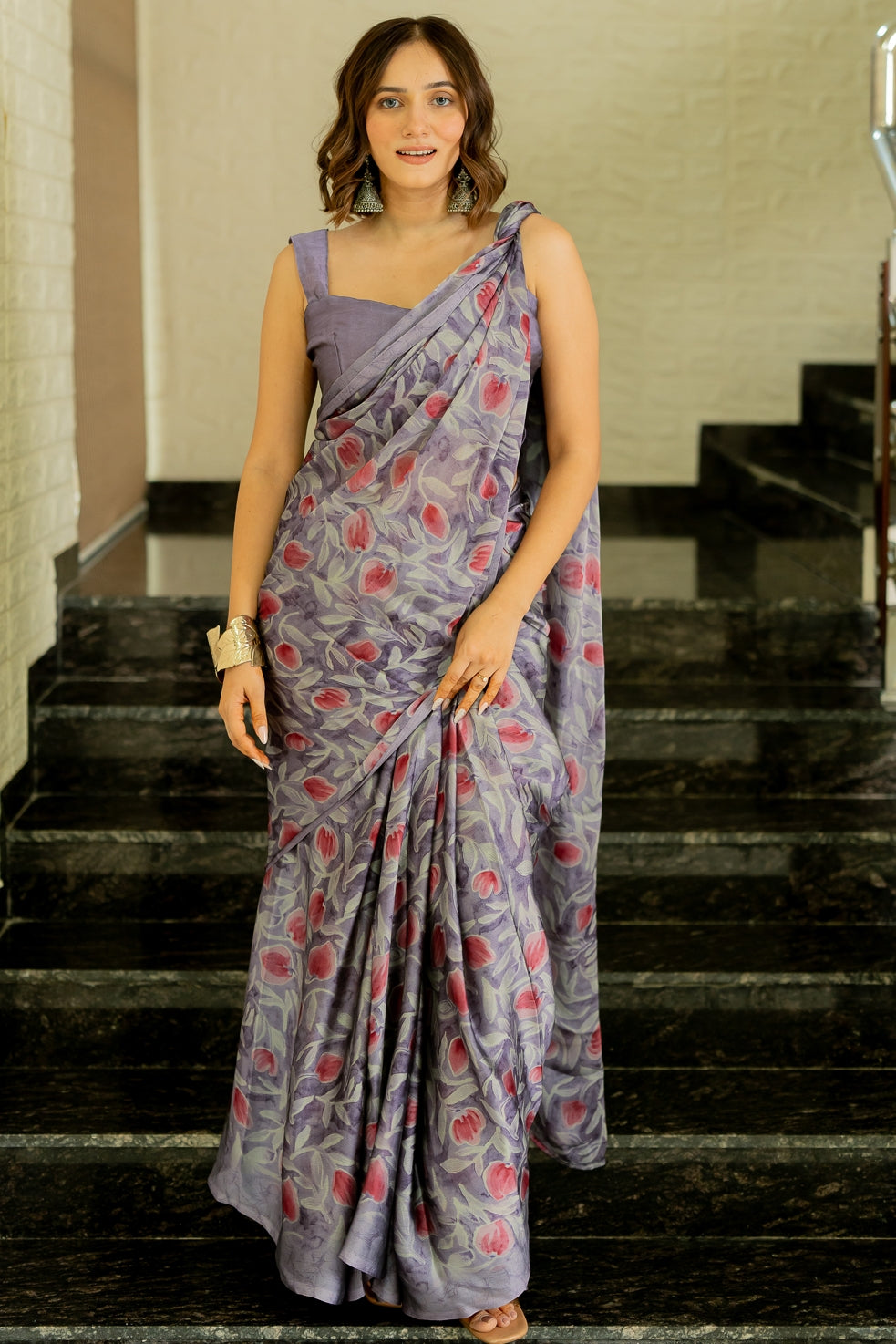 Women's Chiffon Floral Printed Saree