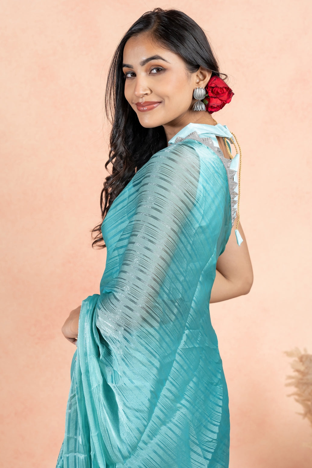 Luxe Organza with Silver Saree