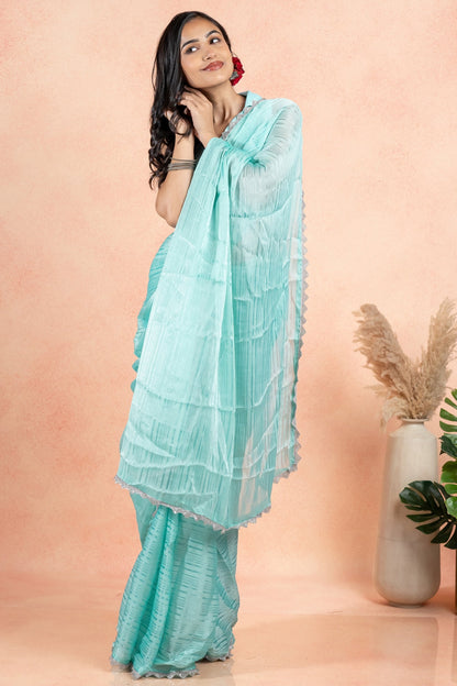 Luxe Organza with Silver Saree