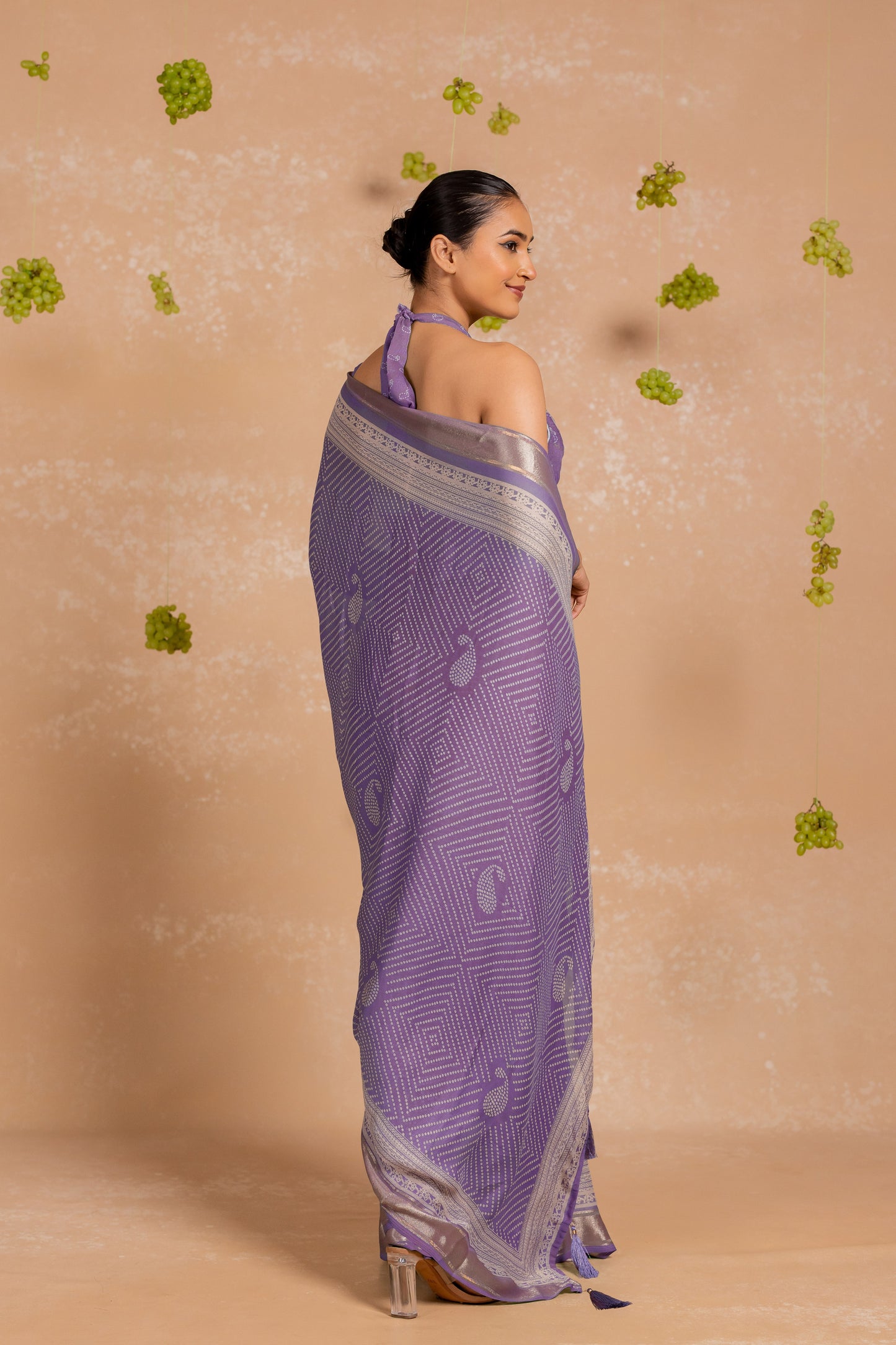 Women's Chiffon Badhani & Paisely Printed Saree